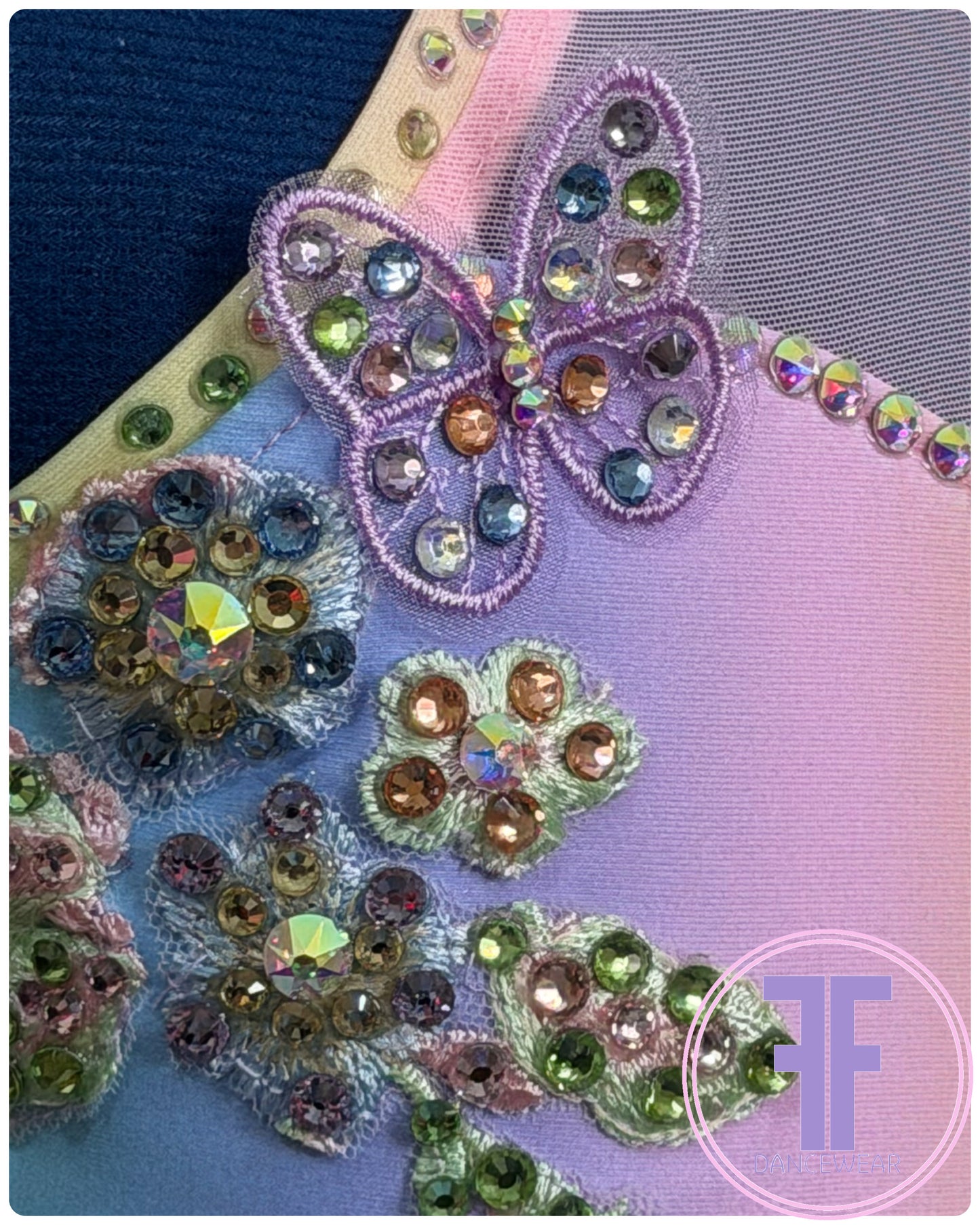 ELENA Pastel Rainbow Stoned Dance Costume Lyrical / Contemporary Dance Costume (7/8 yrs)