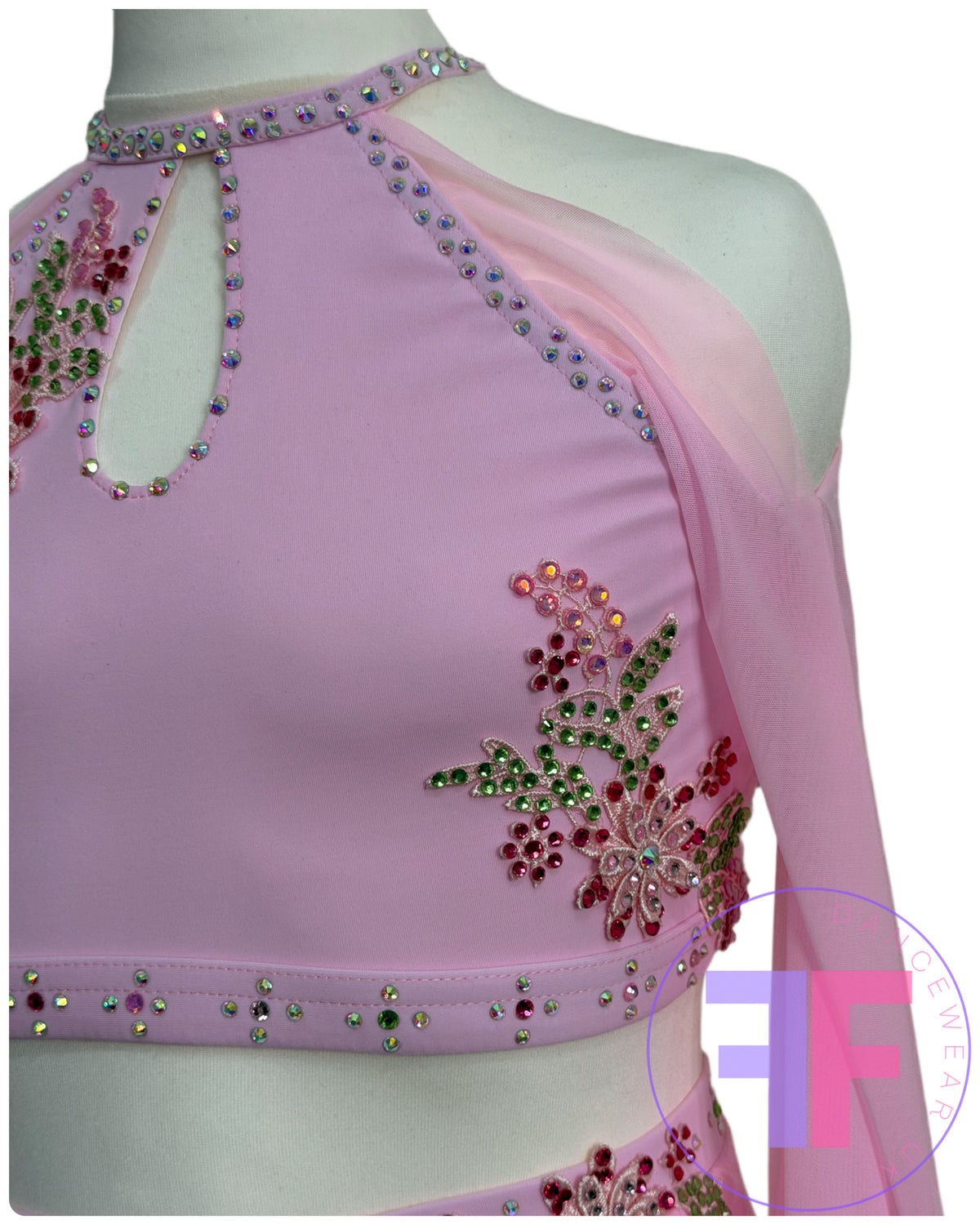 BESPOKE Pink Stoned Lyrical / Contemporary Dance Costume (LC)