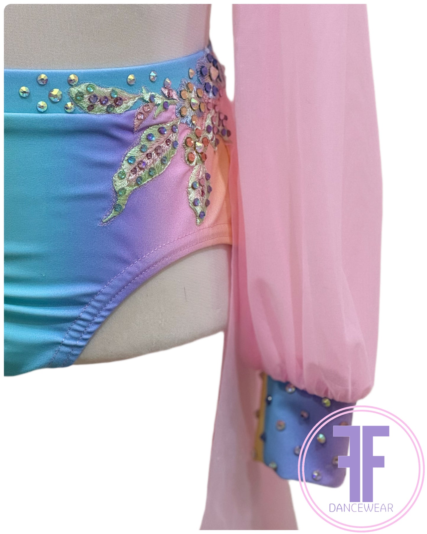 BESPOKE Rainbow Stoned Lyrical / Contemporary Two Piece (5/6yrs)