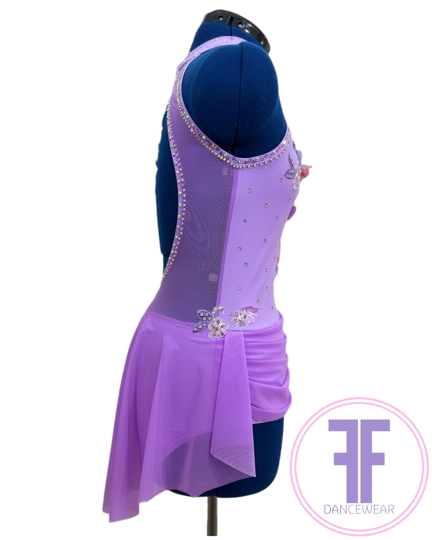 Bespoke Violet Purple Stoned Lyrical / Contemporary Dance Costume (AS)