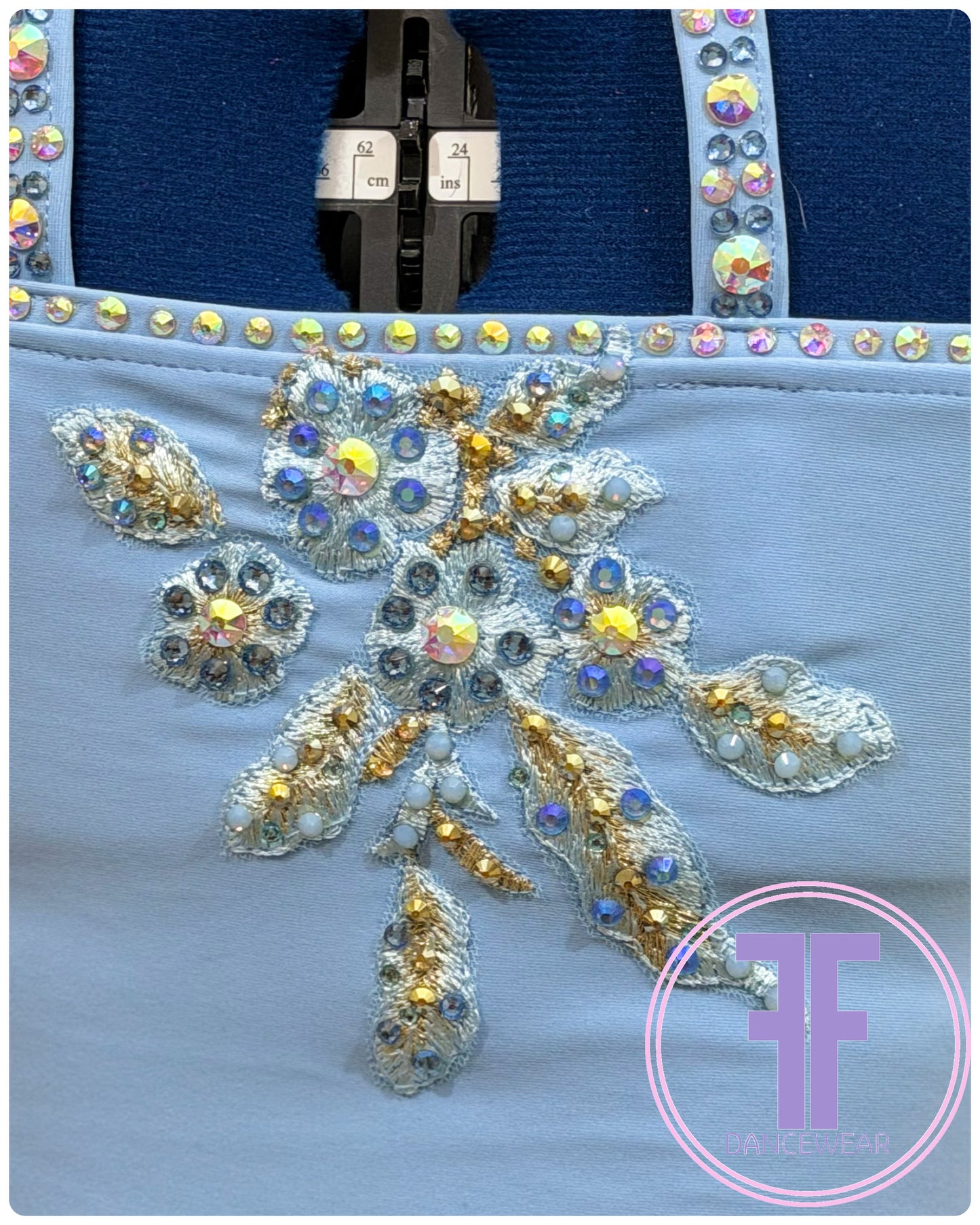 Bespoke Sky Blue Stoned Lyrical / Contemporary Dance Costume (9/10 yrs)