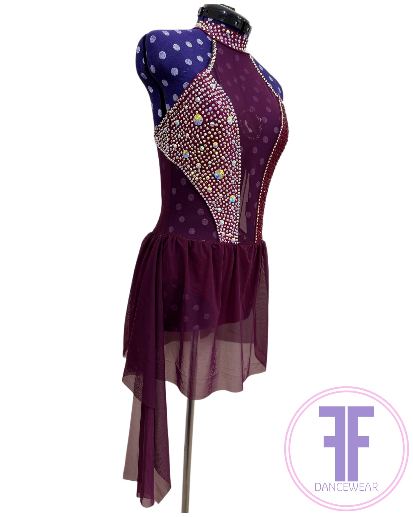 Bespoke Wine / Dark Red Stoned Lyrical / Contemporary Dance Costume (AXS)