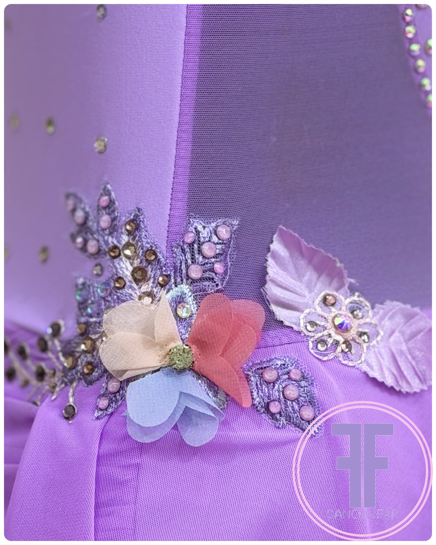 Bespoke Violet Purple Stoned Lyrical / Contemporary Dance Costume (AS)