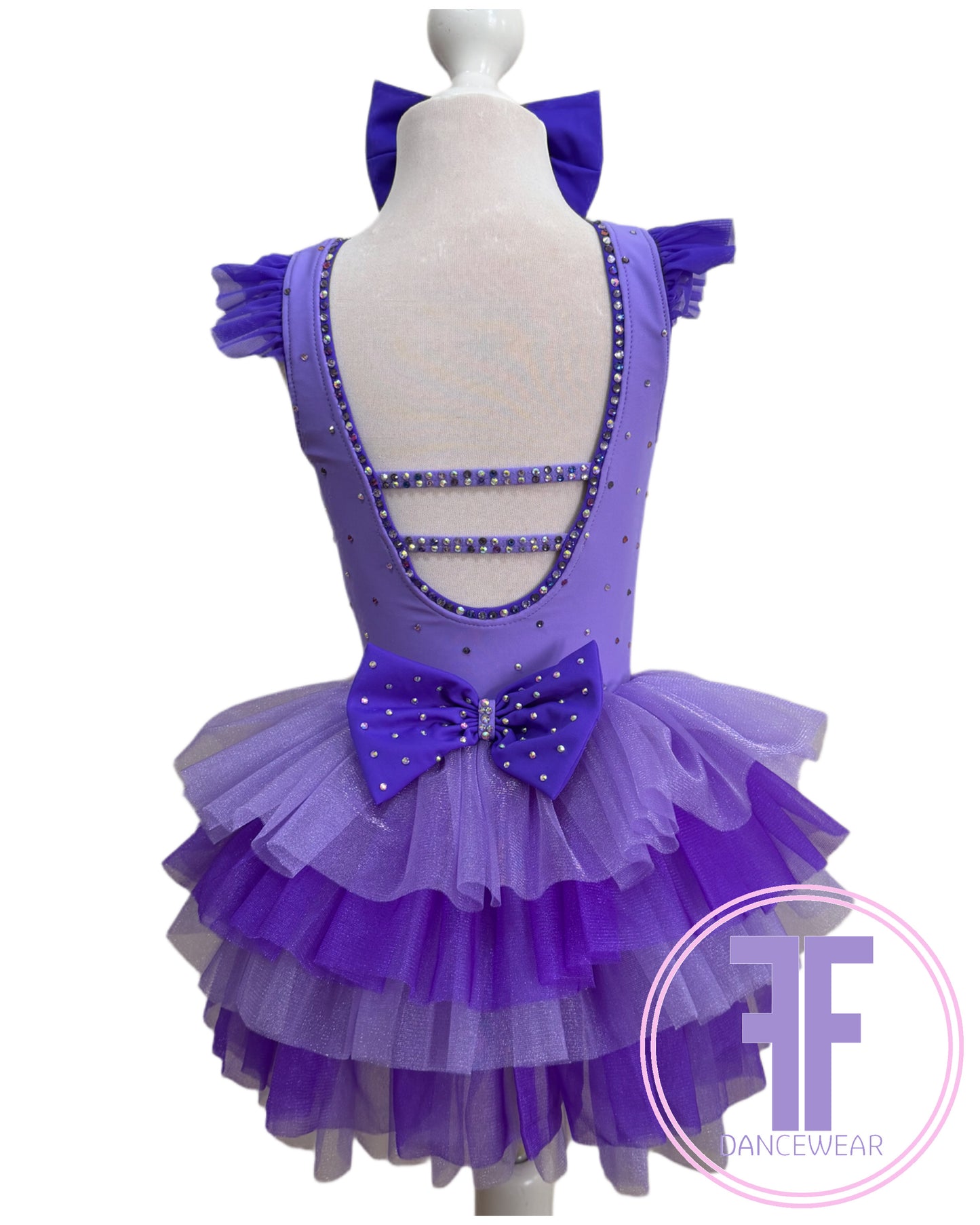 BESPOKE Lilac Stoned Modern / Jazz / Tap Dance Costume (5/6 yrs)