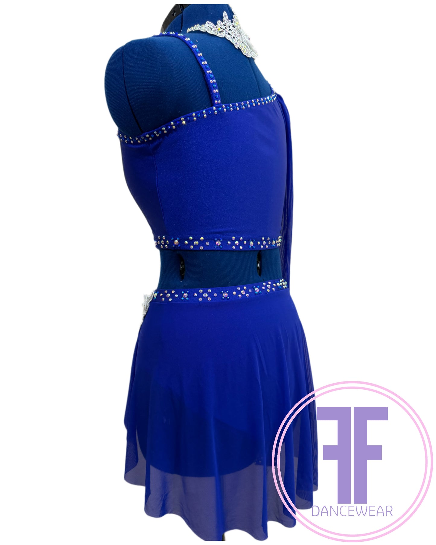 MELODY - Sapphire Blue Stoned Lyrical / Contemporary Dance Costume (AS)