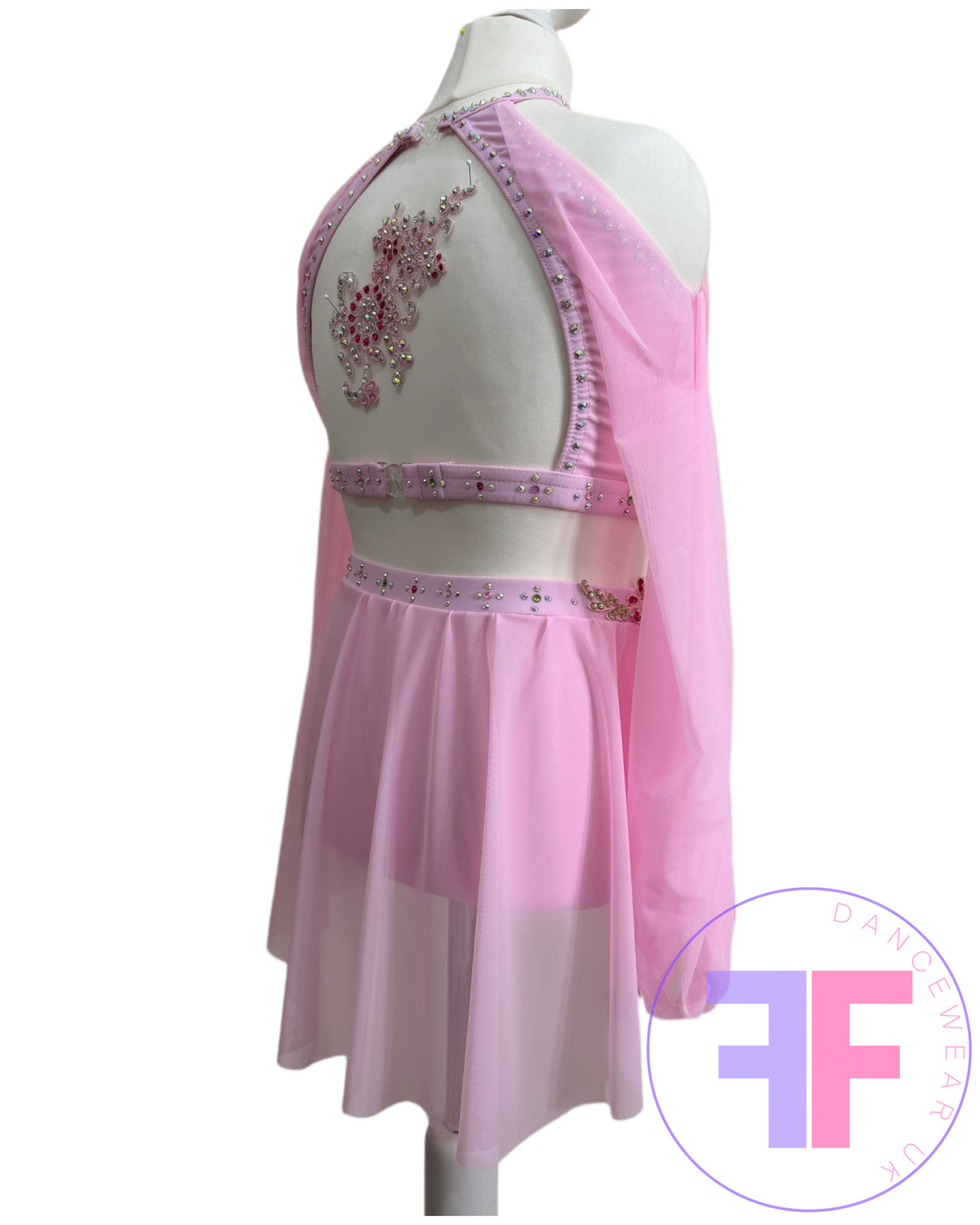 BESPOKE Pink Stoned Lyrical / Contemporary Dance Costume (LC)