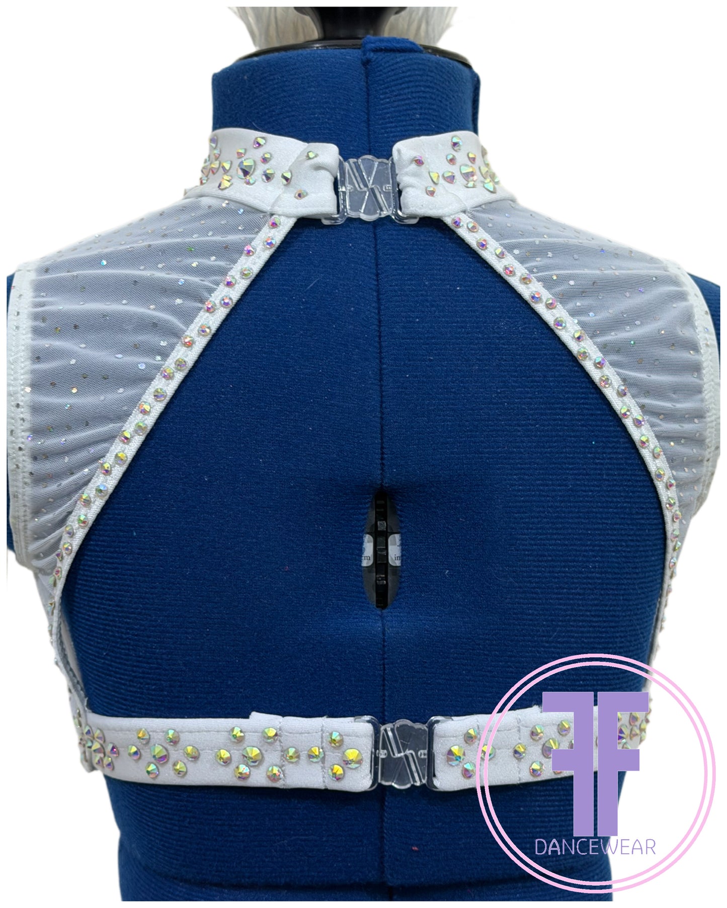 White Stoned Modern / Jazz / Tap Dance Costume (7/8 yrs)