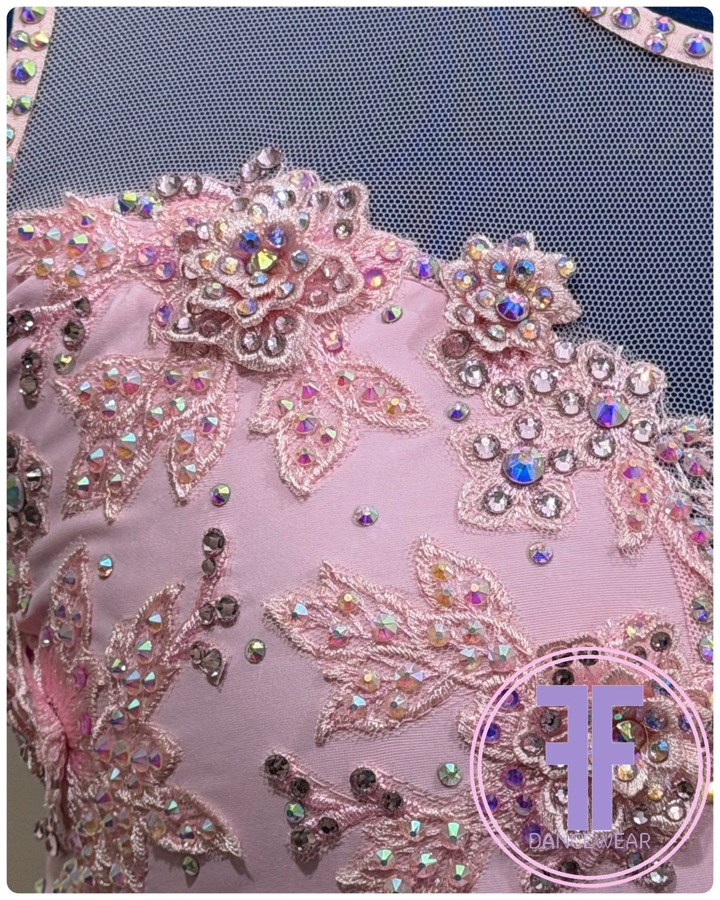Bespoke Pink Stoned Lyrical / Contemporary Dance Costume (AS)