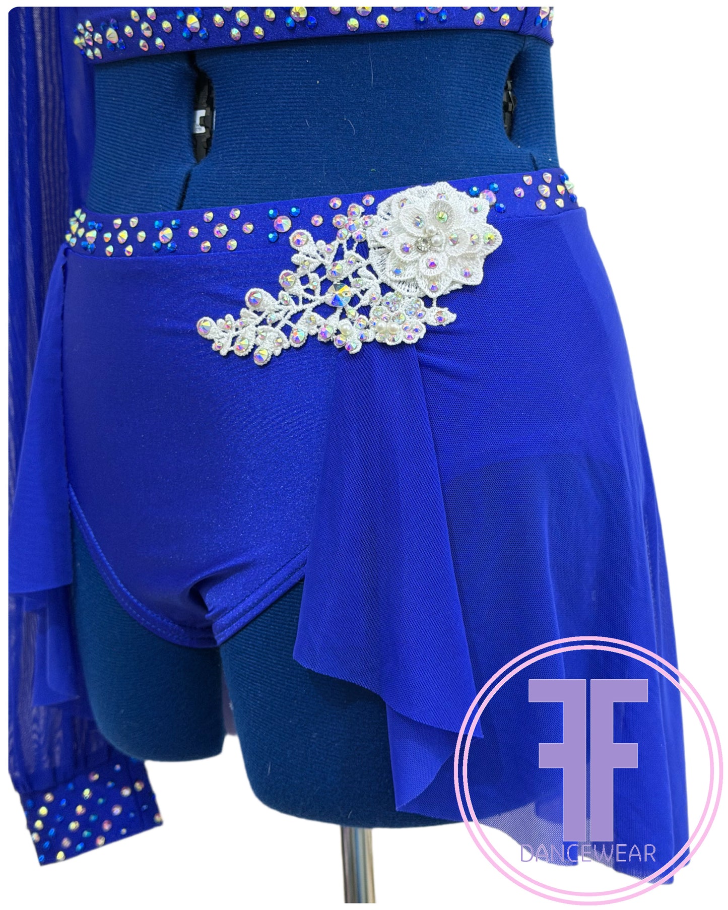 MELODY - Sapphire Blue Stoned Lyrical / Contemporary Dance Costume (AS)