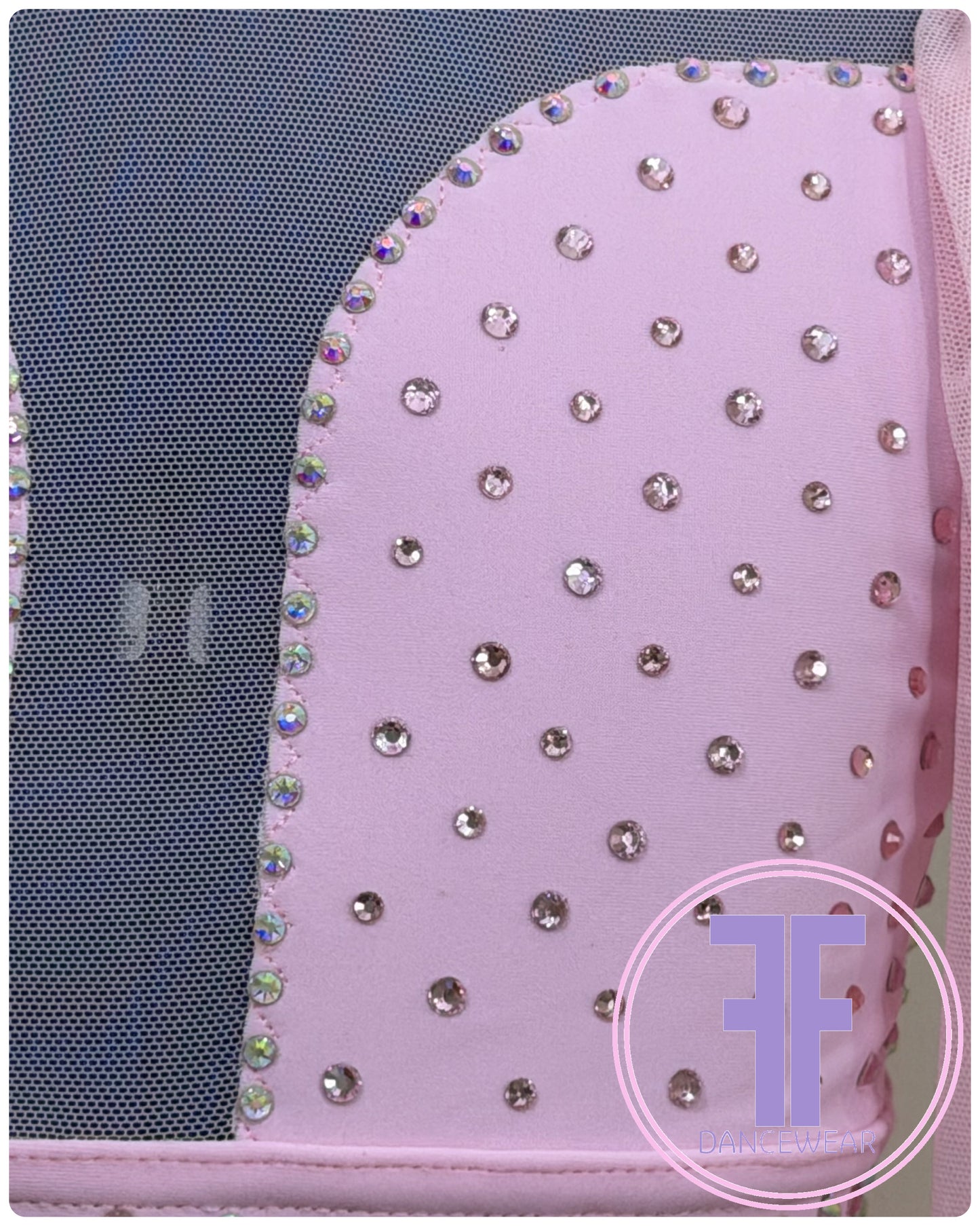 Bespoke Baby Pink Stoned Lyrical / Contemporary Dance Costume (7/8 yrs)