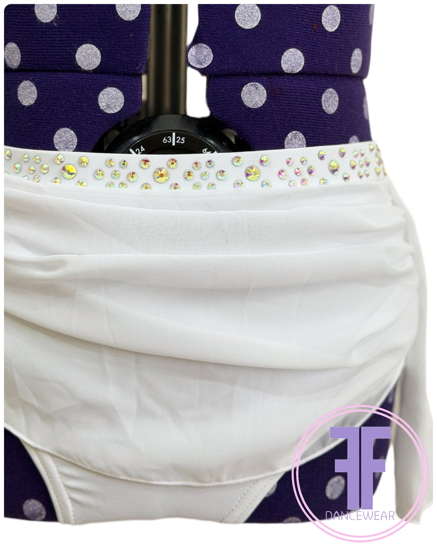 Bespoke White Stoned Lyrical / Contemporary Dance Costume (AXS)