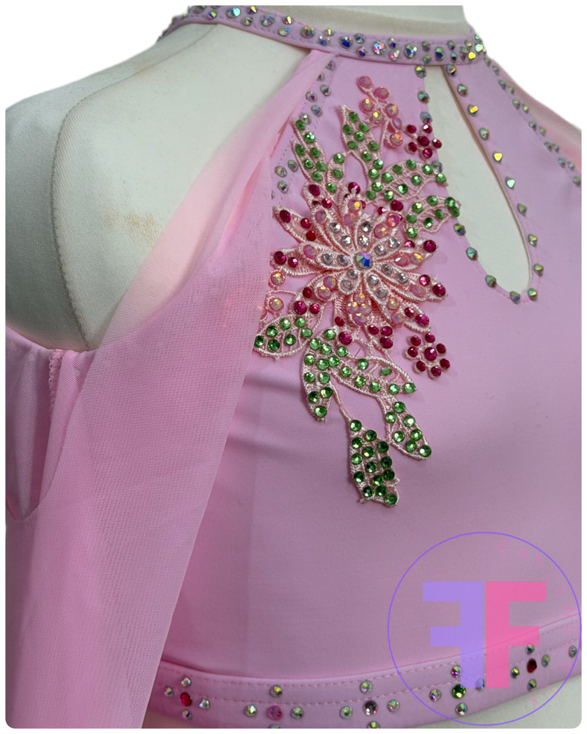 BESPOKE Pink Stoned Lyrical / Contemporary Dance Costume (LC)