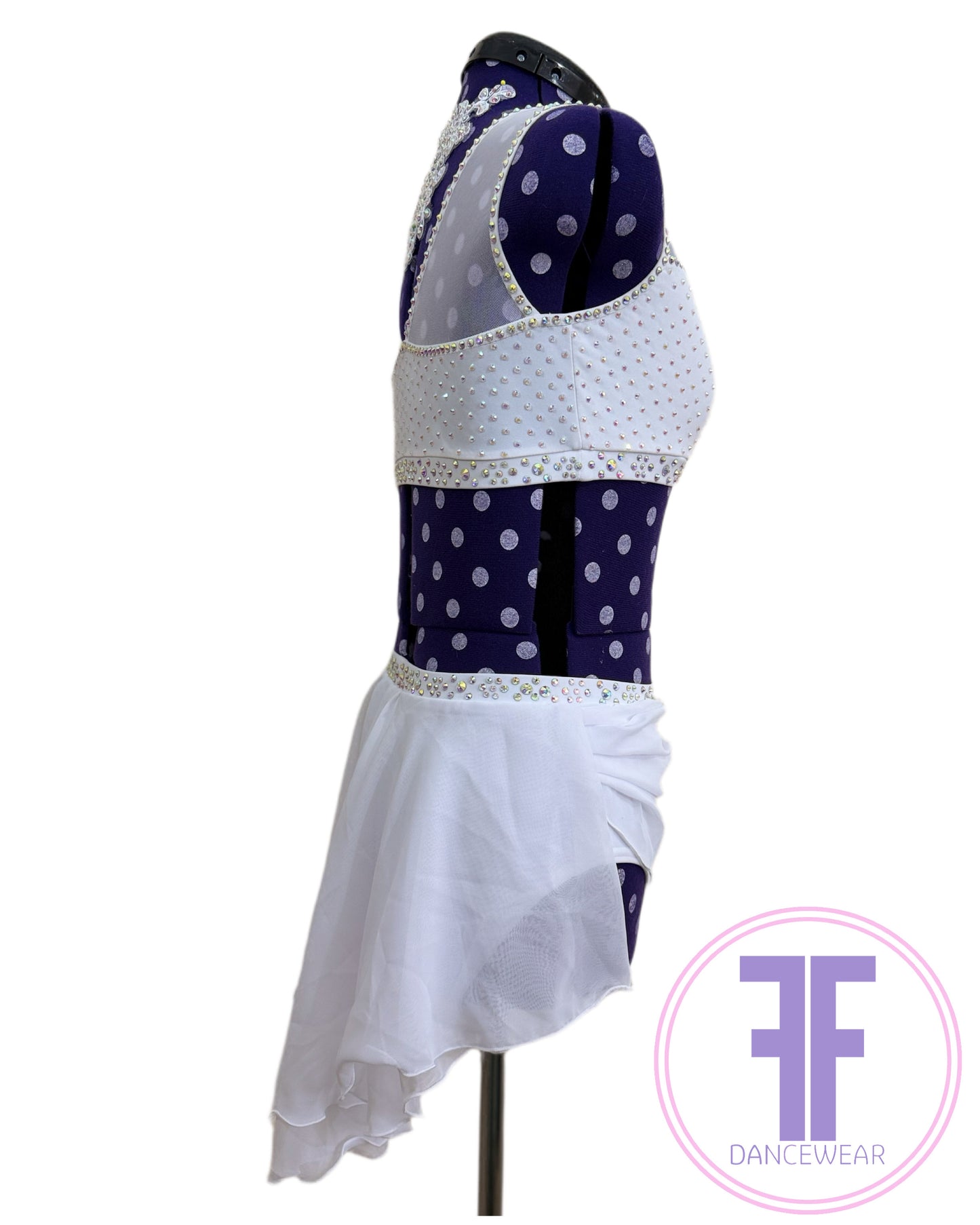 Bespoke White Stoned Lyrical / Contemporary Dance Costume (AXS)
