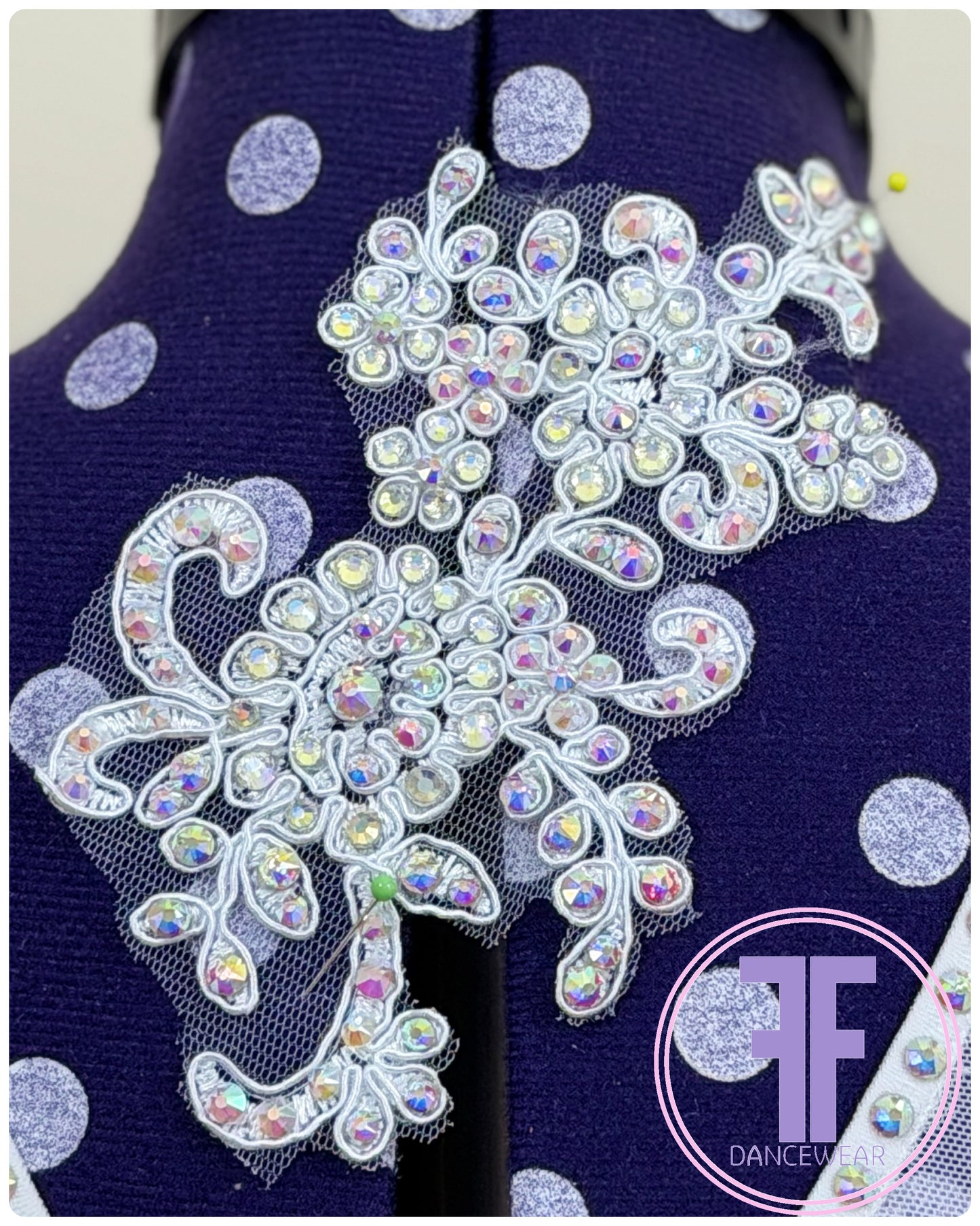 Bespoke White Stoned Lyrical / Contemporary Dance Costume (AXS)