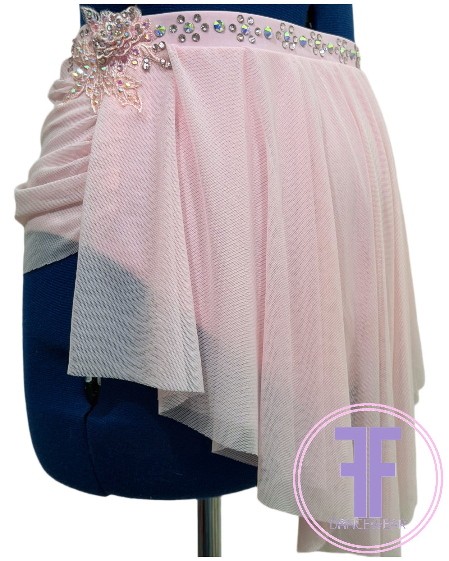 Bespoke Pink Stoned Lyrical / Contemporary Dance Costume (AS)