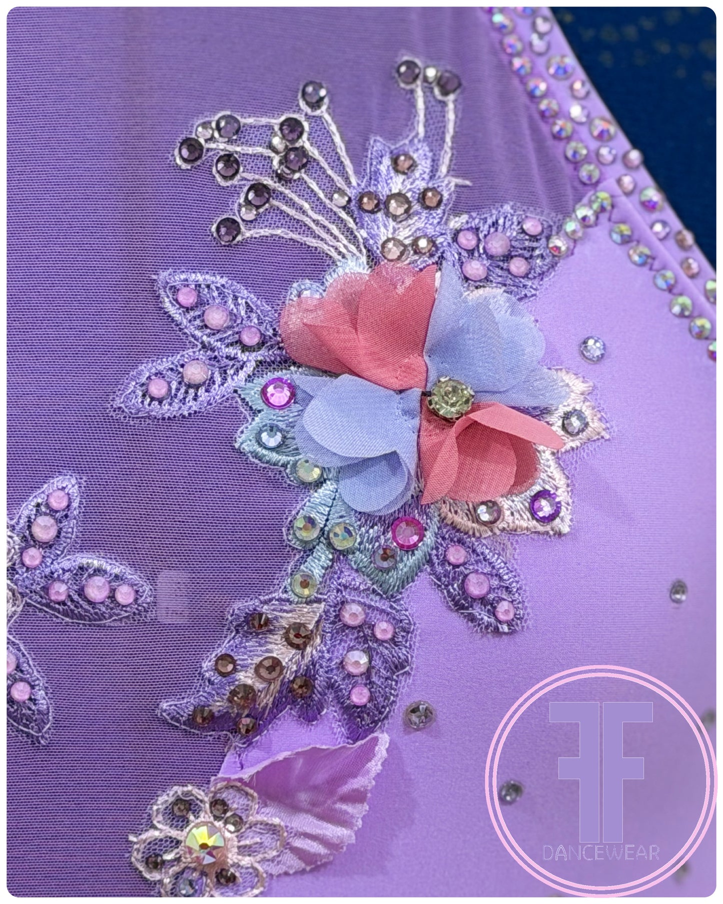 Bespoke Violet Purple Stoned Lyrical / Contemporary Dance Costume (AS)