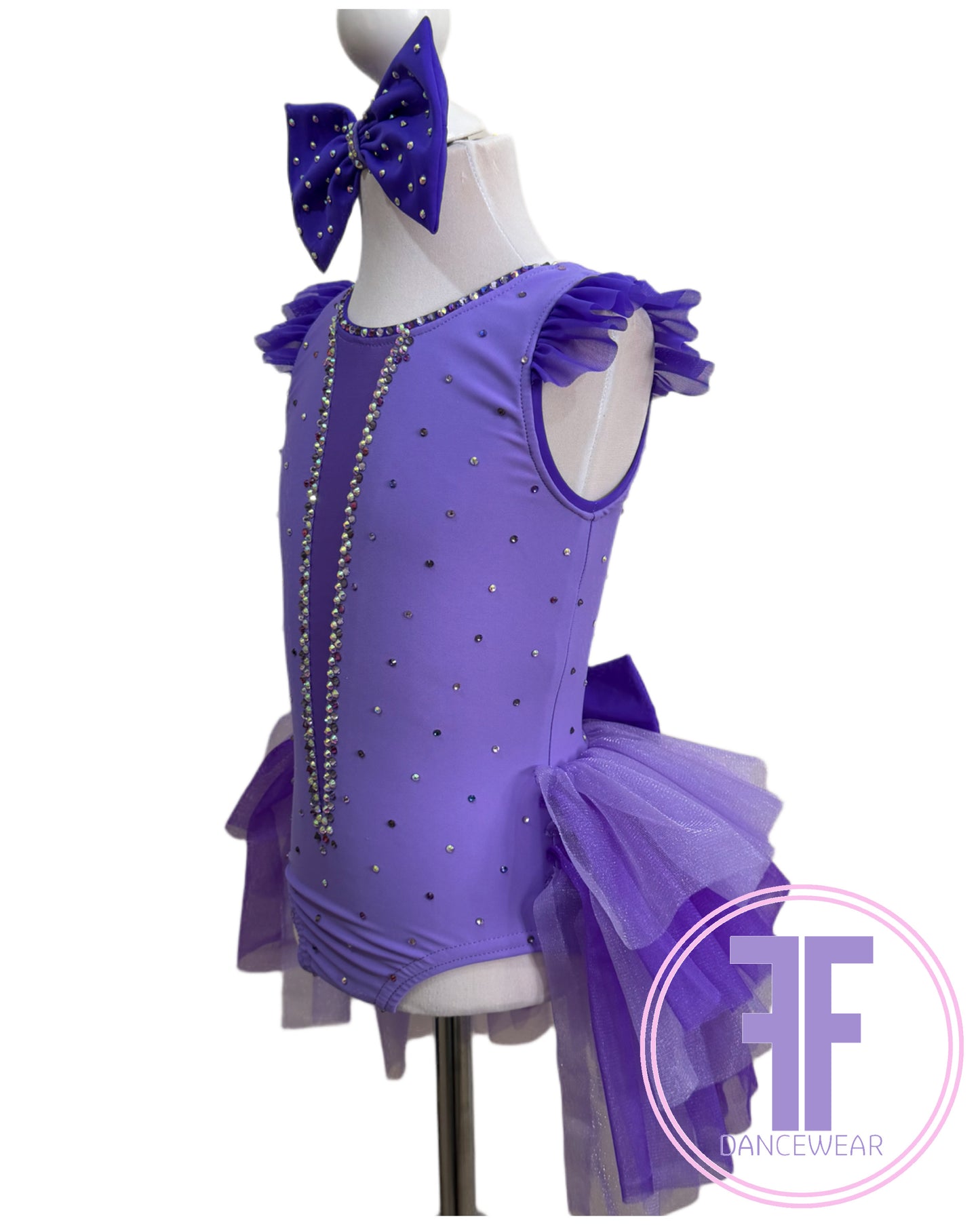 BESPOKE Lilac Stoned Modern / Jazz / Tap Dance Costume (5/6 yrs)
