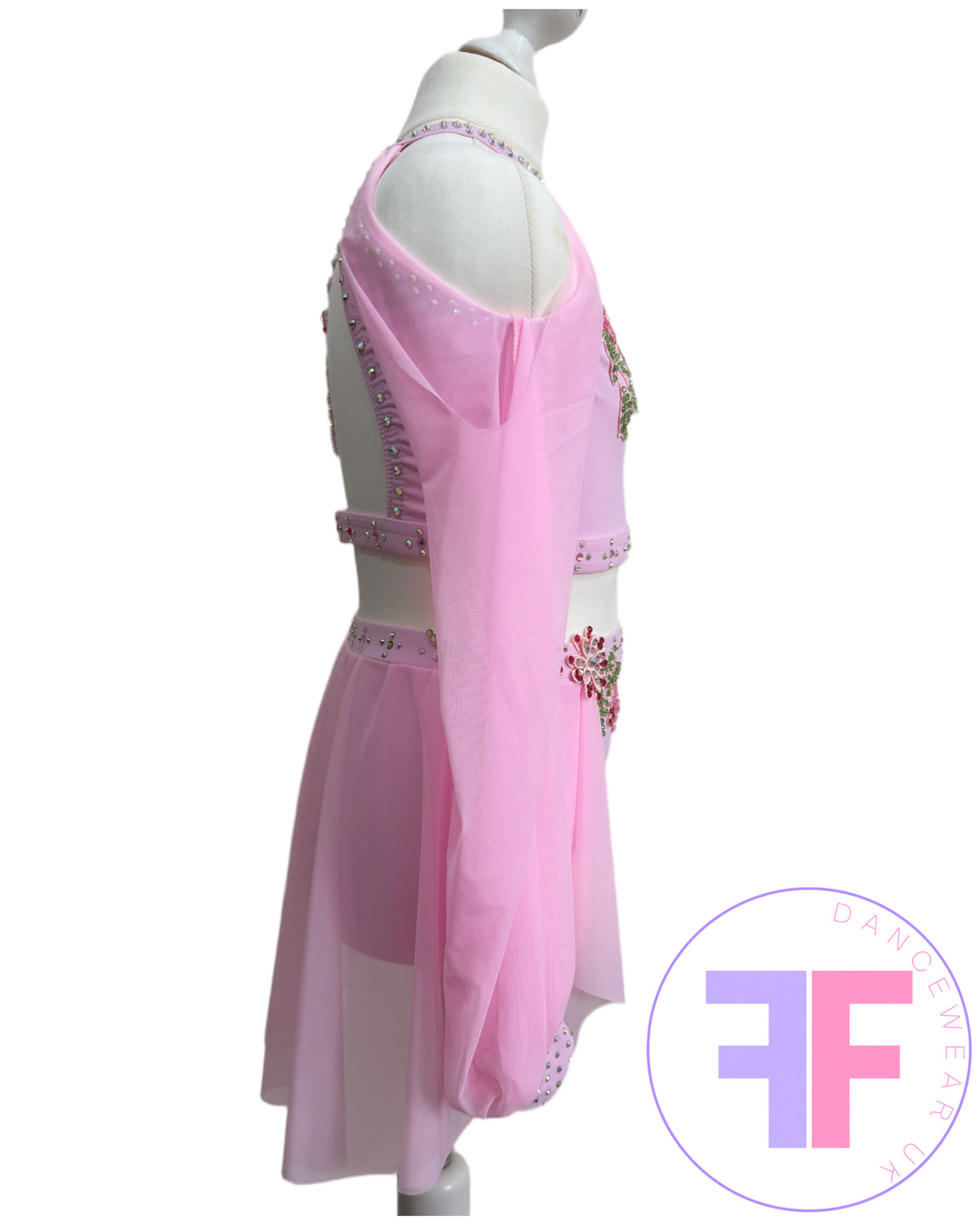 BESPOKE Pink Stoned Lyrical / Contemporary Dance Costume (LC)
