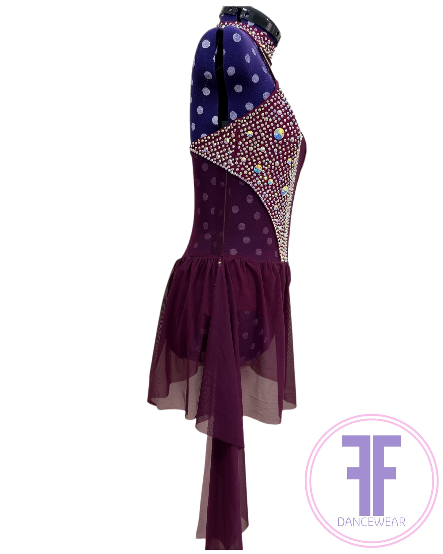 Bespoke Wine / Dark Red Stoned Lyrical / Contemporary Dance Costume (AXS)