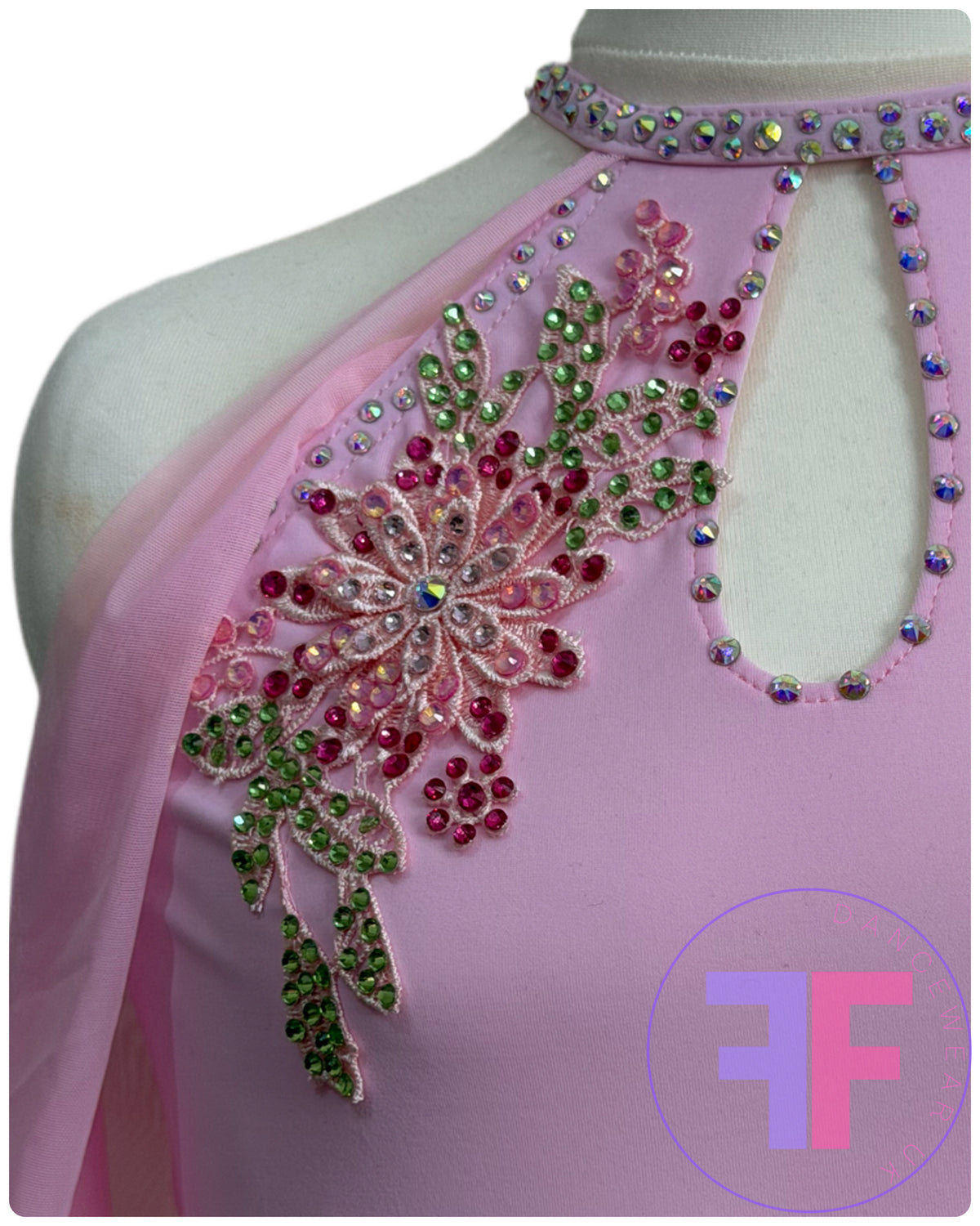 BESPOKE Pink Stoned Lyrical / Contemporary Dance Costume (LC)