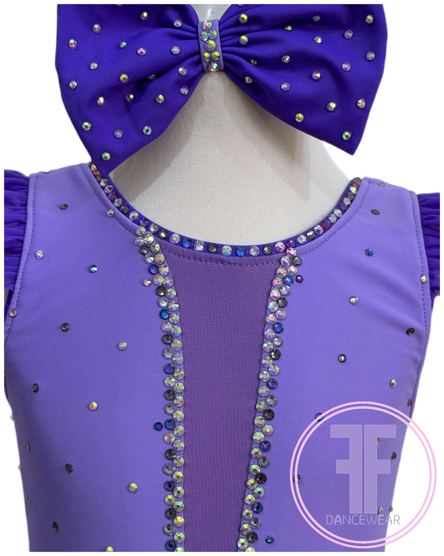 BESPOKE Lilac Stoned Modern / Jazz / Tap Dance Costume (5/6 yrs)