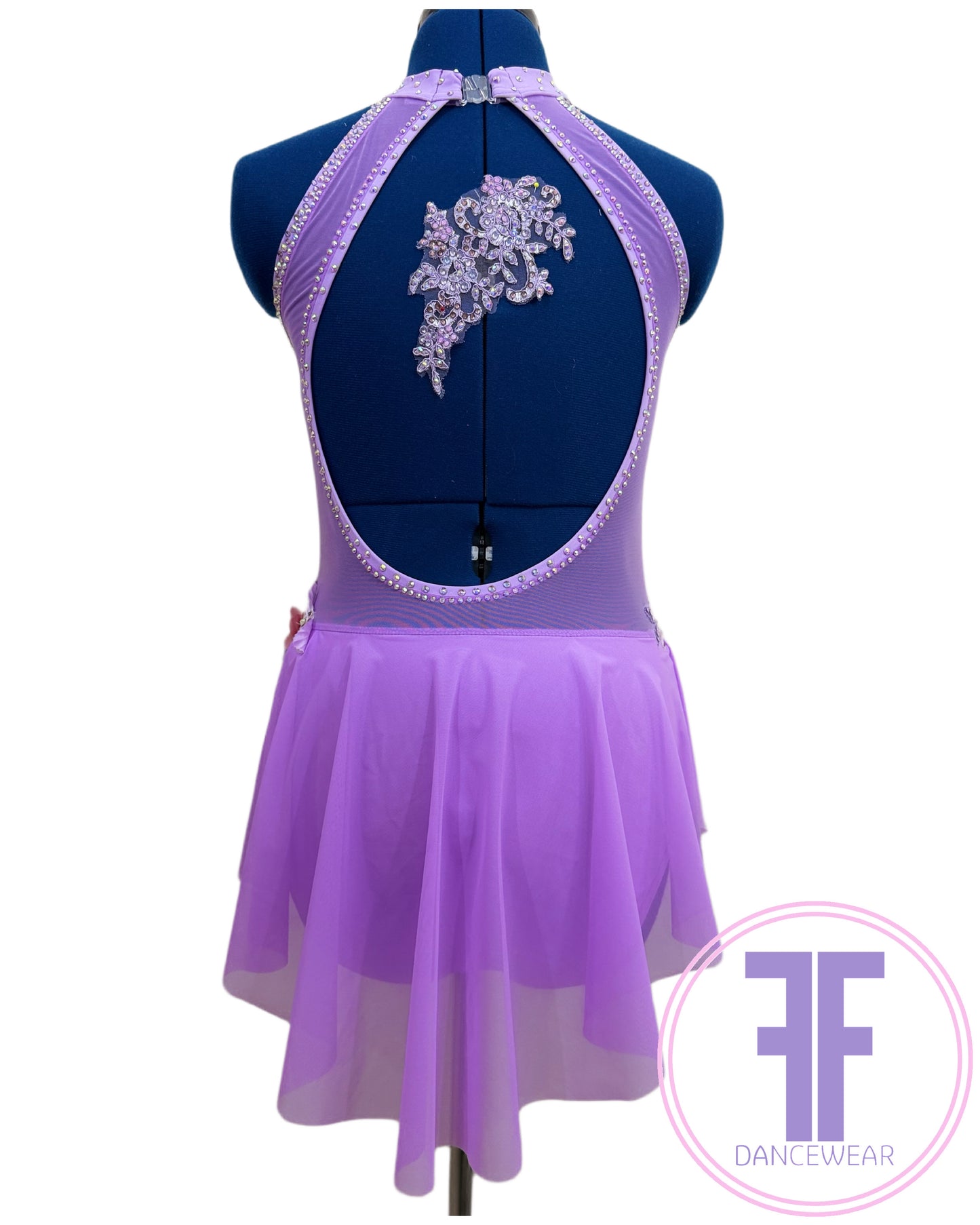 Bespoke Violet Purple Stoned Lyrical / Contemporary Dance Costume (AS)