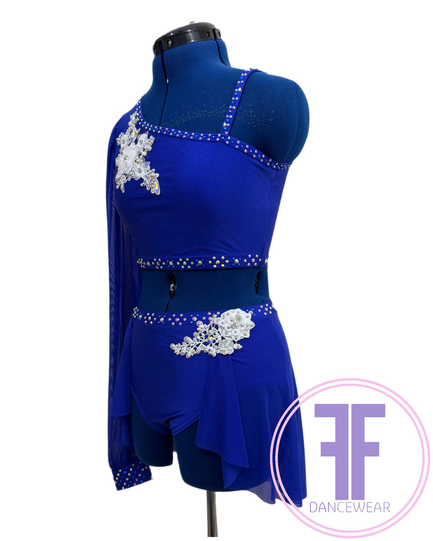 MELODY - Sapphire Blue Stoned Lyrical / Contemporary Dance Costume (AS)