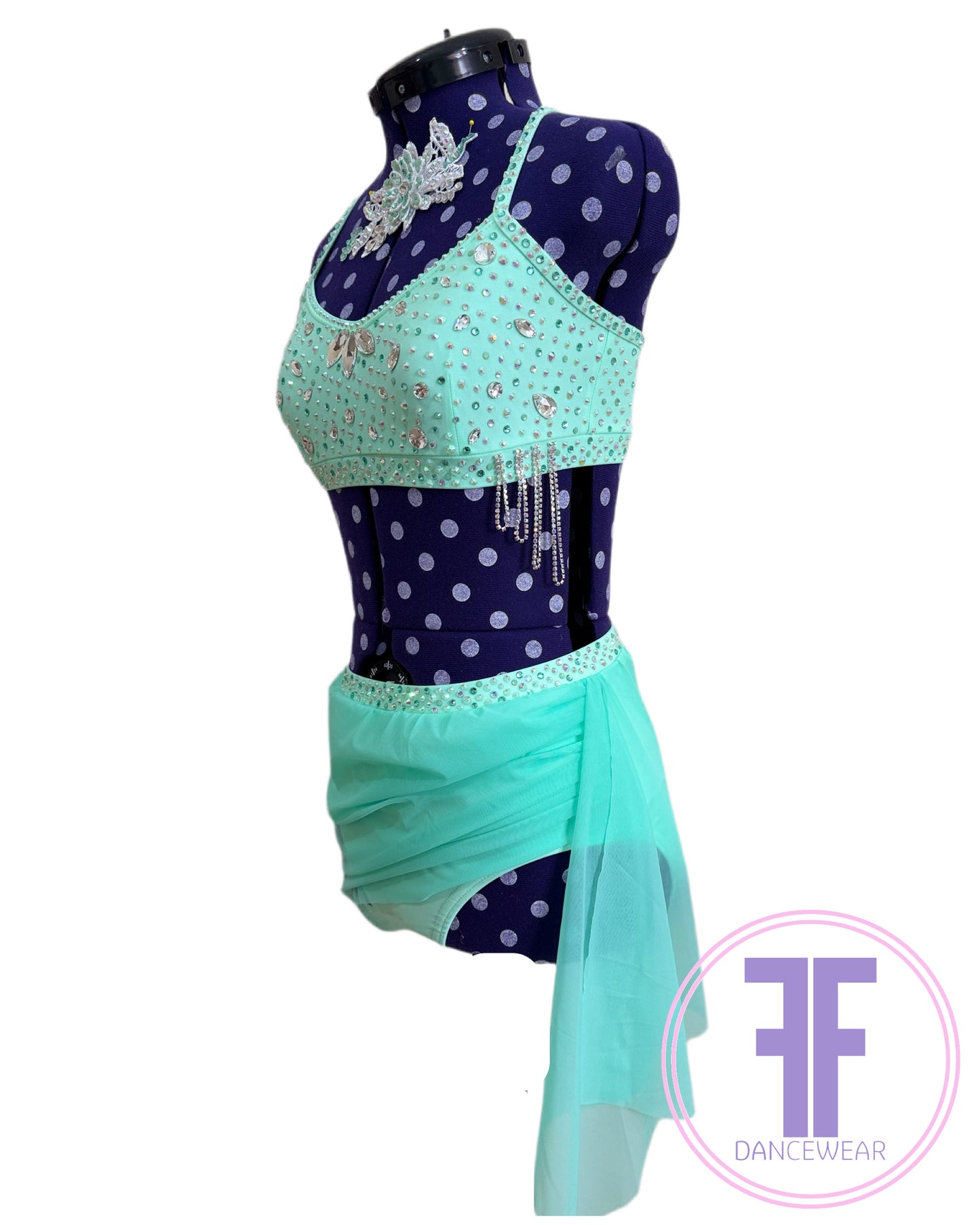 BESPOKE Spearmint Stoned Lyrical / Contemporary Dance Costume (AXS)