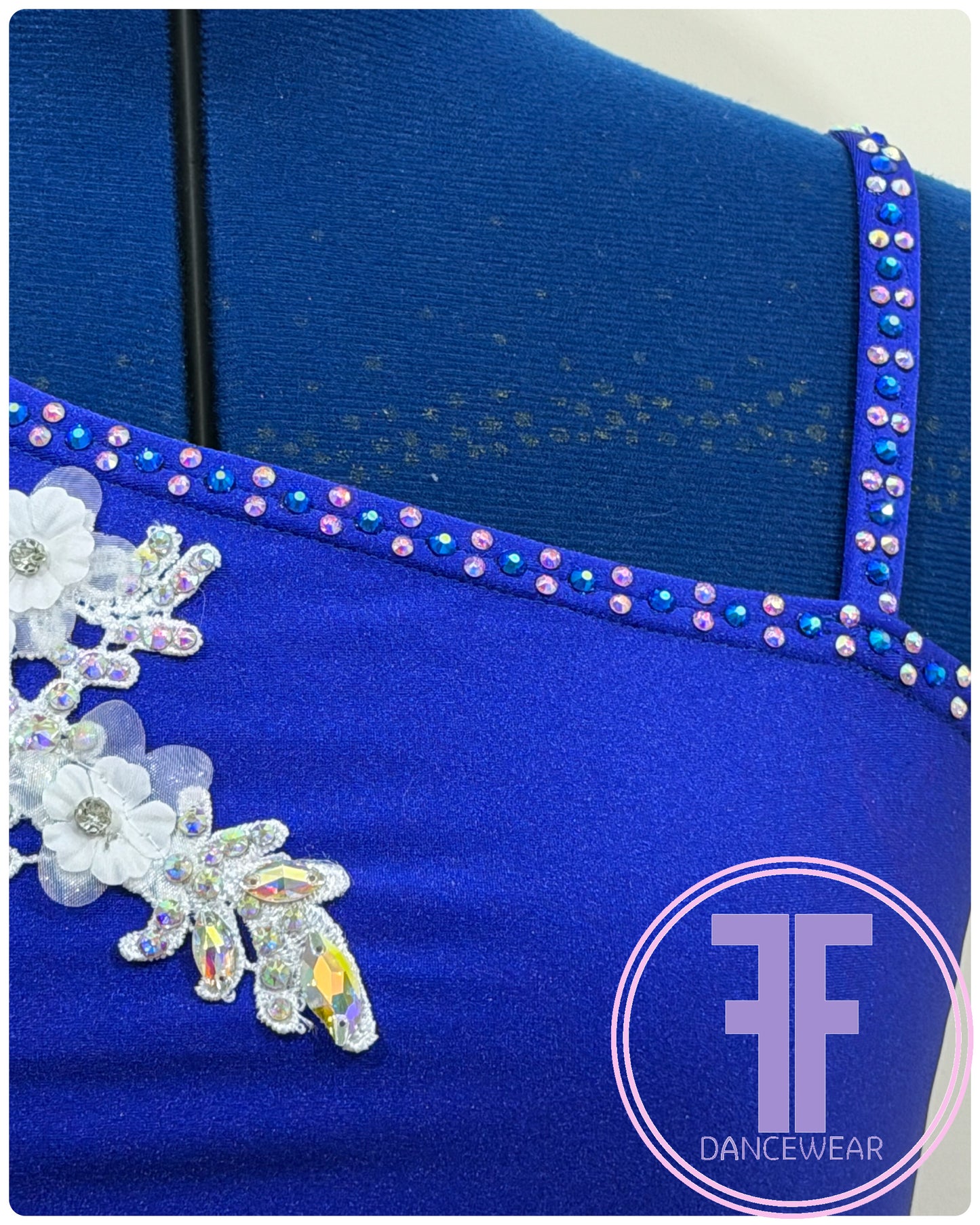 MELODY - Sapphire Blue Stoned Lyrical / Contemporary Dance Costume (AS)