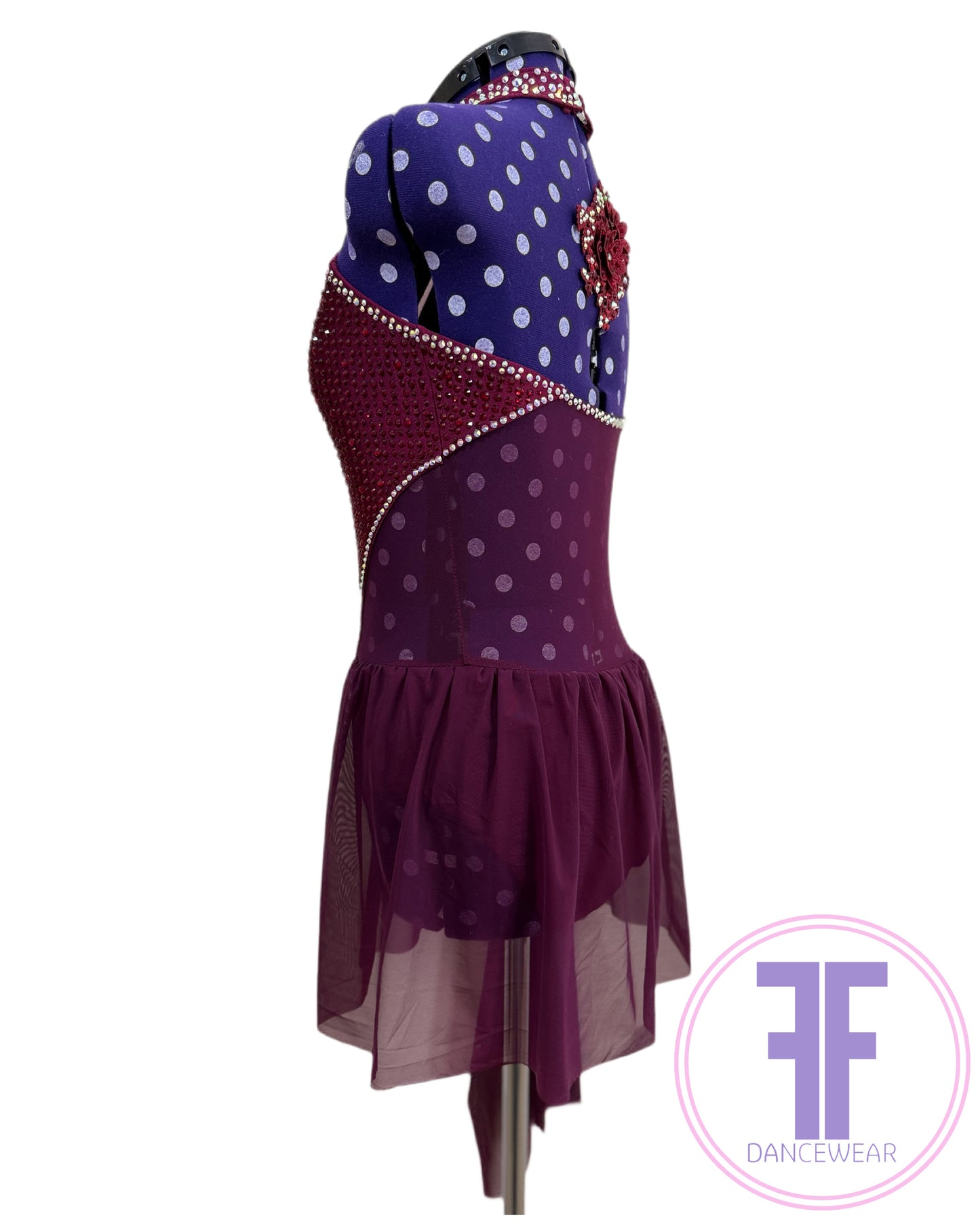 Bespoke Wine / Dark Red Stoned Lyrical / Contemporary Dance Costume (AXS)