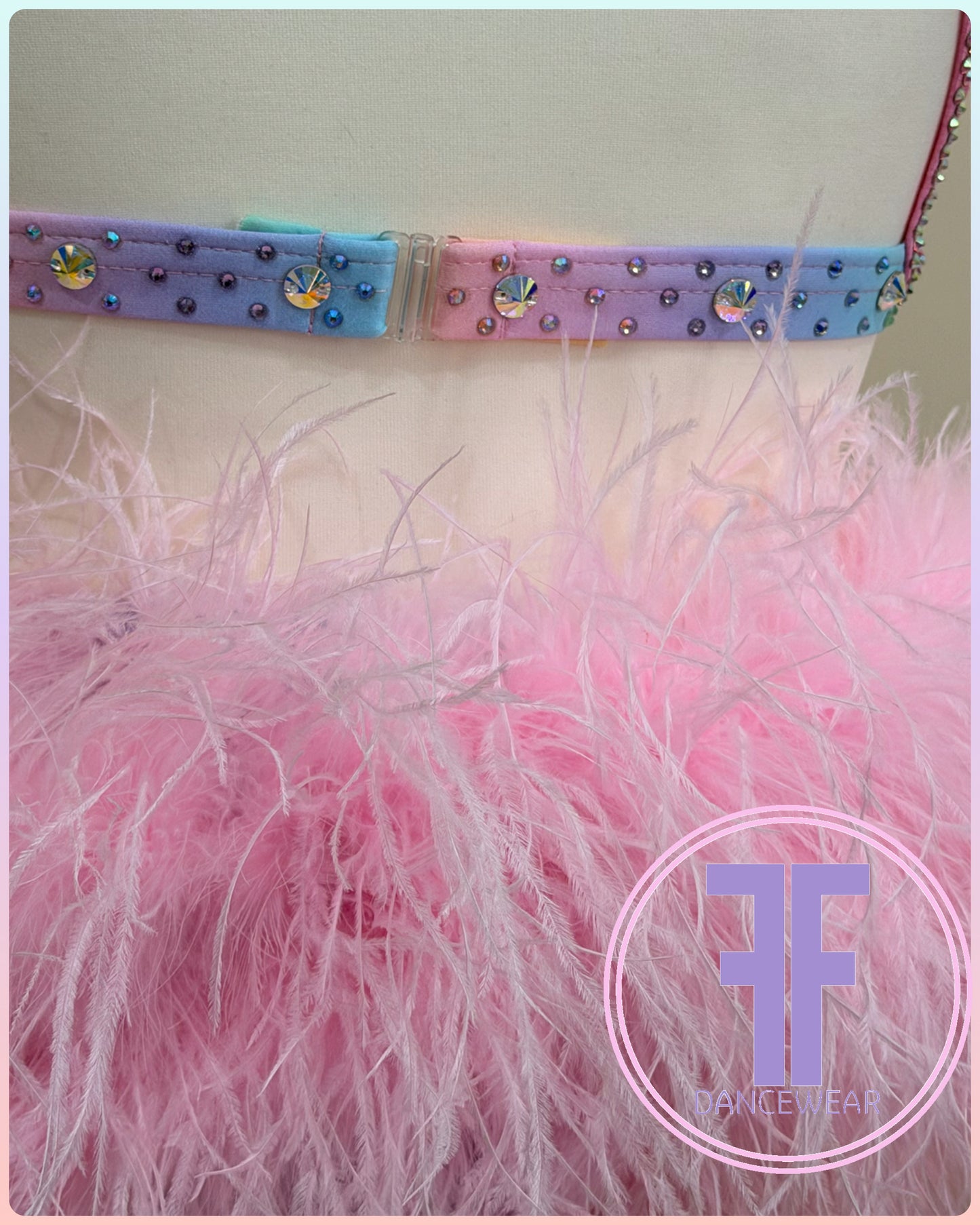 BESPOKE Pastel Rainbow Stoned Modern / Tap Dance Costume (11/12 yrs)