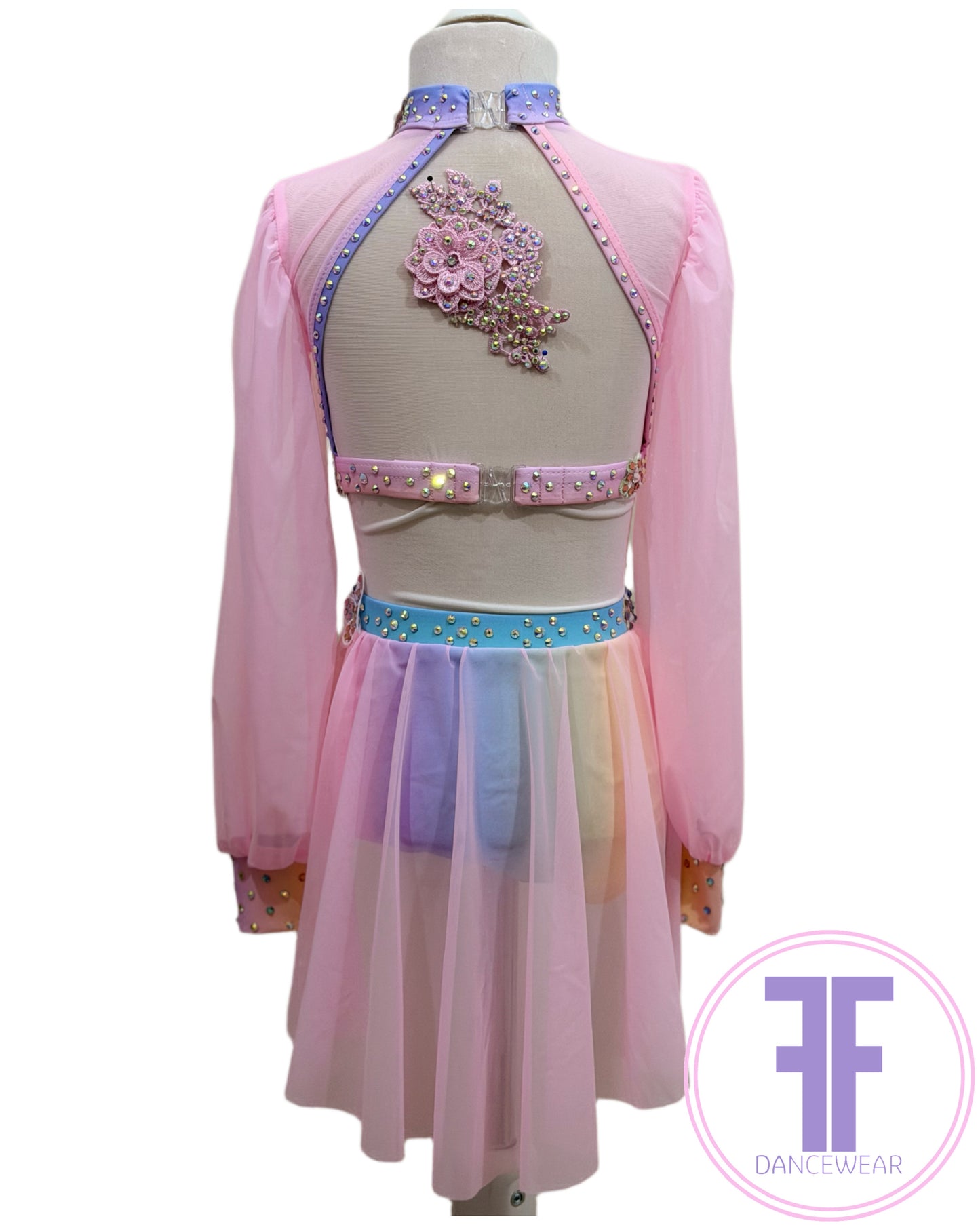 BESPOKE Rainbow Stoned Lyrical / Contemporary Two Piece (5/6yrs)
