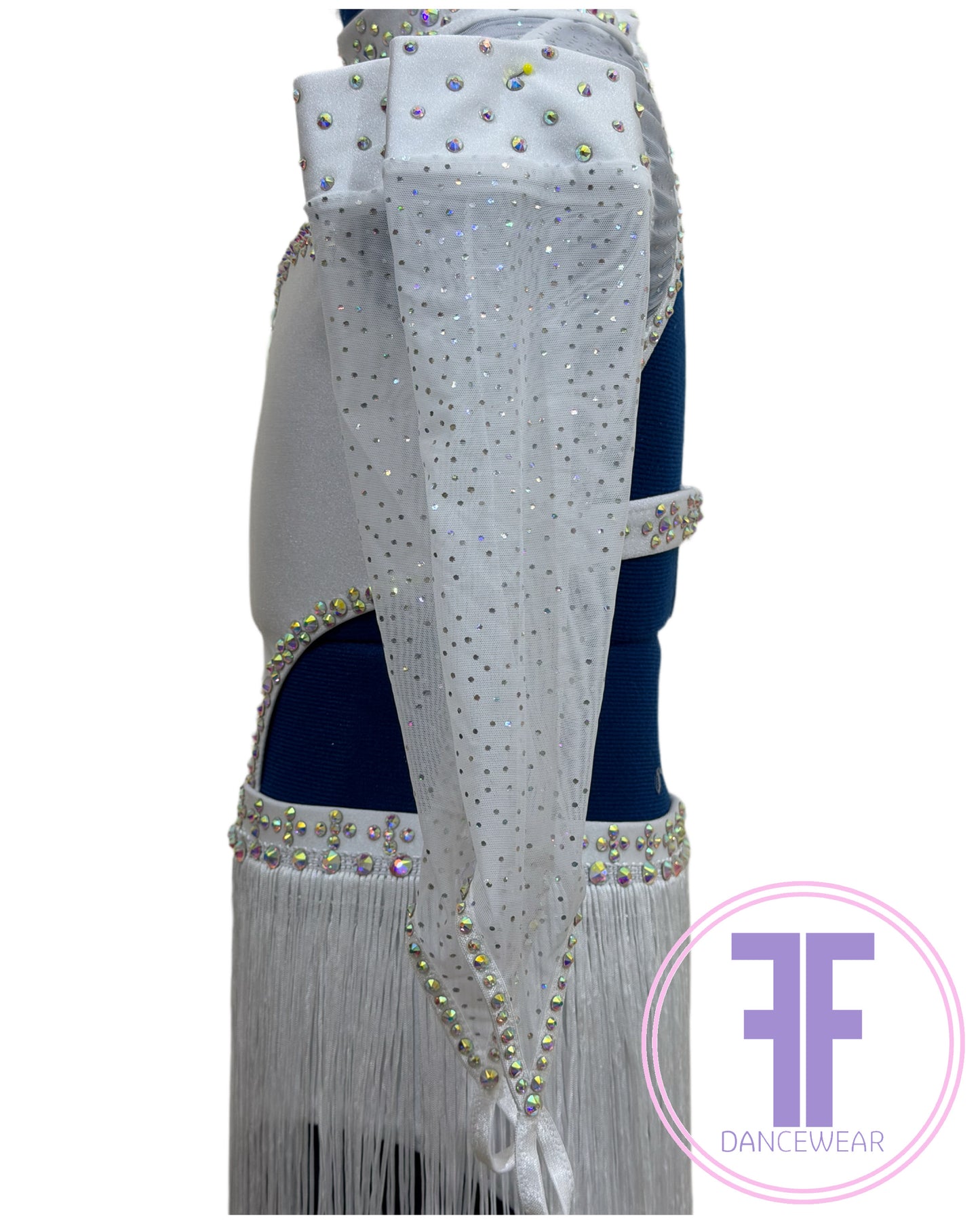 White Stoned Modern / Jazz / Tap Dance Costume (7/8 yrs)