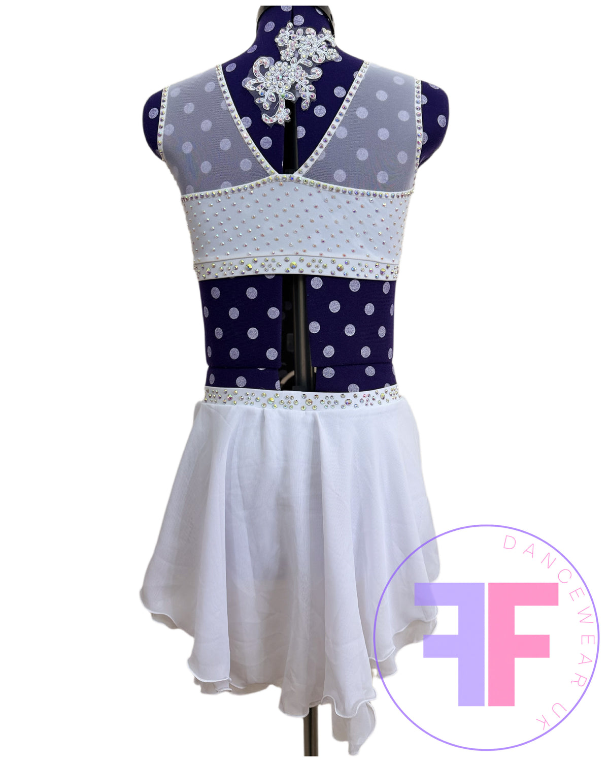 Bespoke White Stoned Lyrical / Contemporary Dance Costume (AXS)