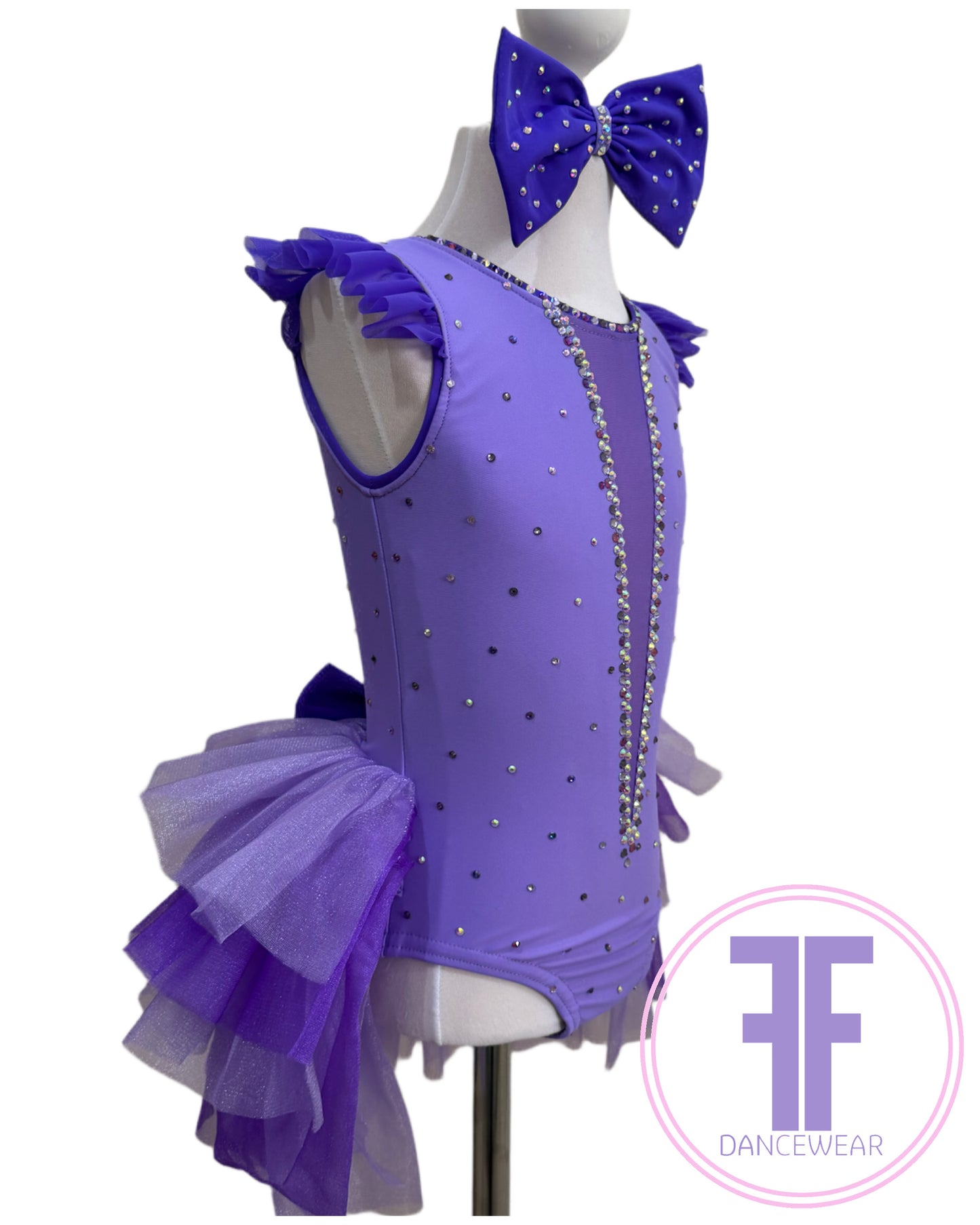 BESPOKE Lilac Stoned Modern / Jazz / Tap Dance Costume (5/6 yrs)