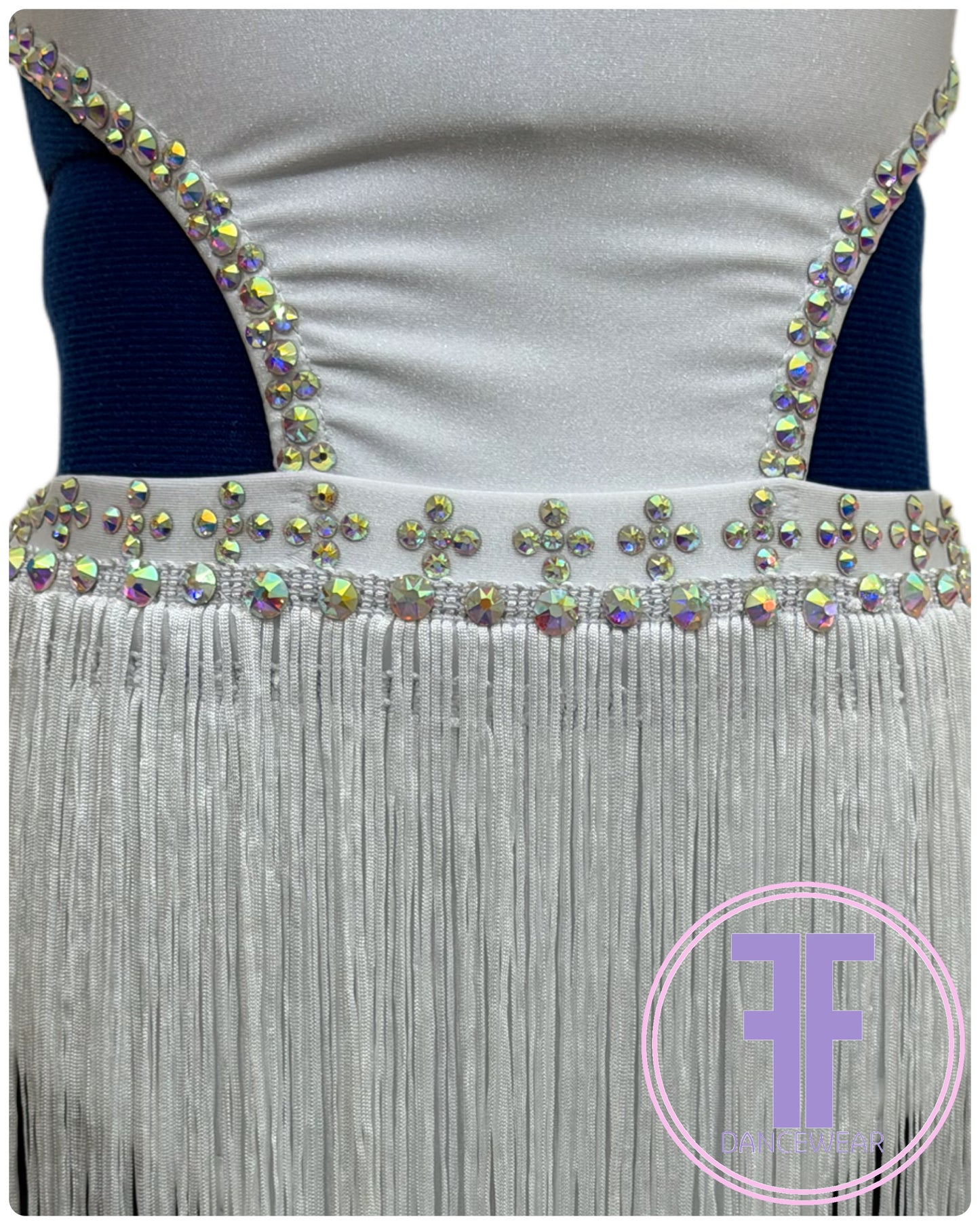 White Stoned Modern / Jazz / Tap Dance Costume (7/8 yrs)