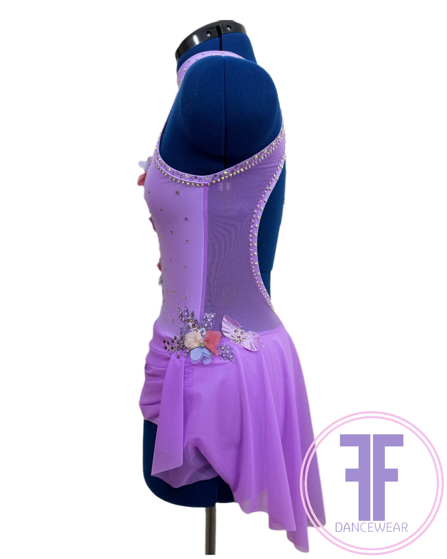Bespoke Violet Purple Stoned Lyrical / Contemporary Dance Costume (AS)