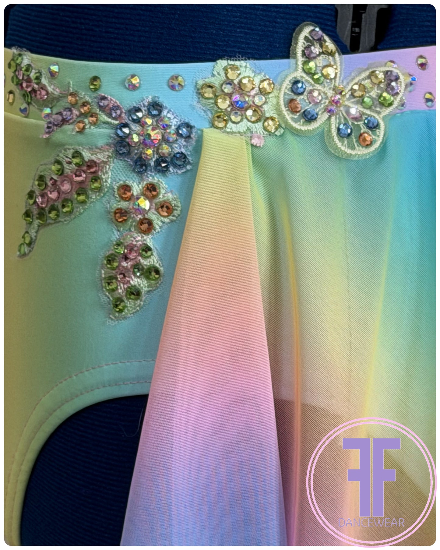ELENA Pastel Rainbow Stoned Dance Costume Lyrical / Contemporary Dance Costume (7/8 yrs)