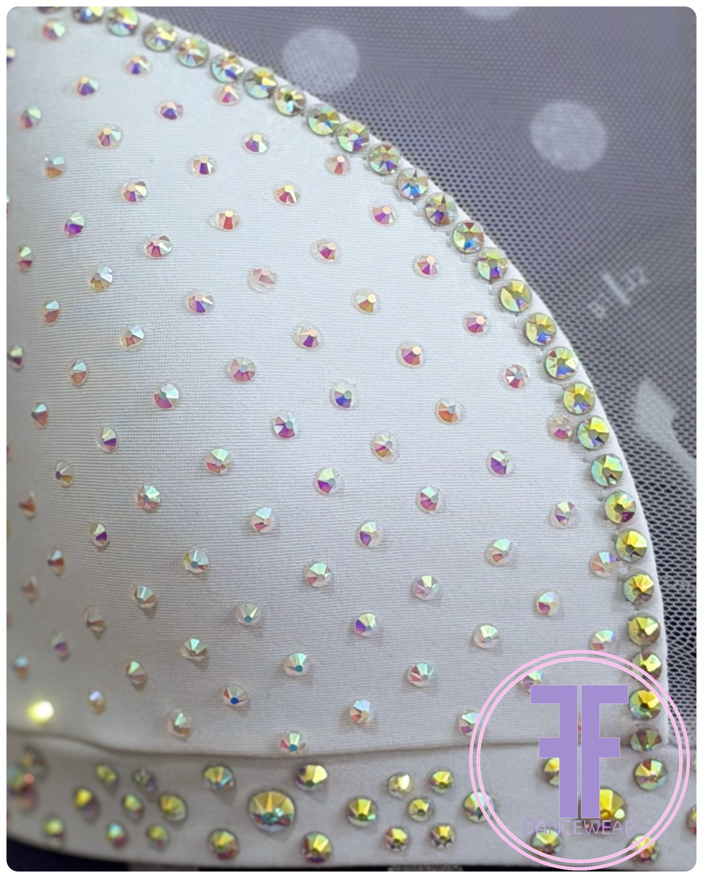 Bespoke White Stoned Lyrical / Contemporary Dance Costume (AXS)