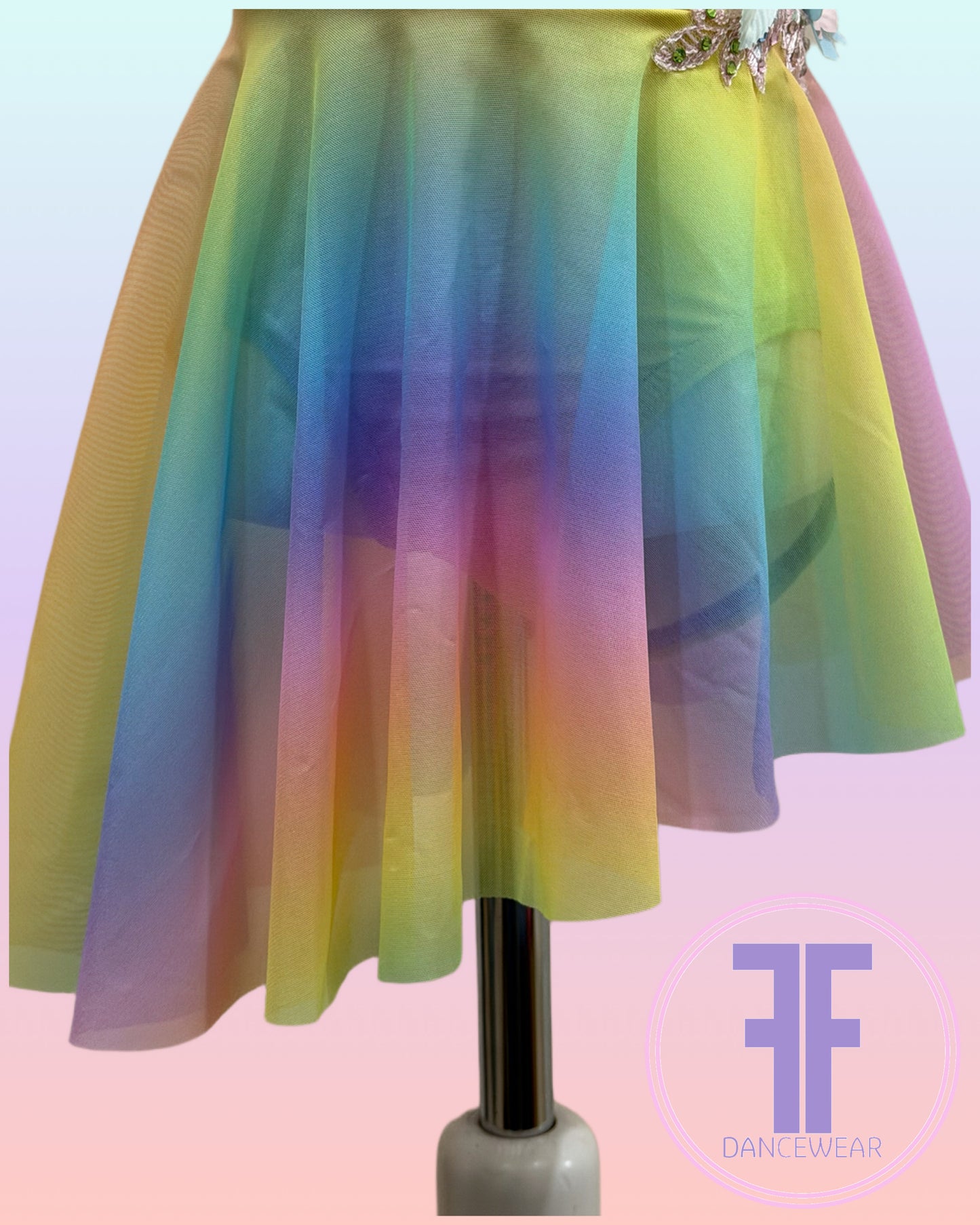 BESPOKE Rainbow Stoned Lyrical / Contemporary Dance Costume (5/6yrs)