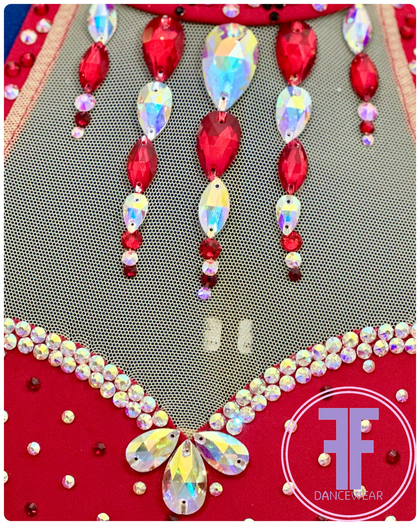 Red Heart & Black Stoned Modern / Jazz / Tap Dance Costume (7/8 yrs)