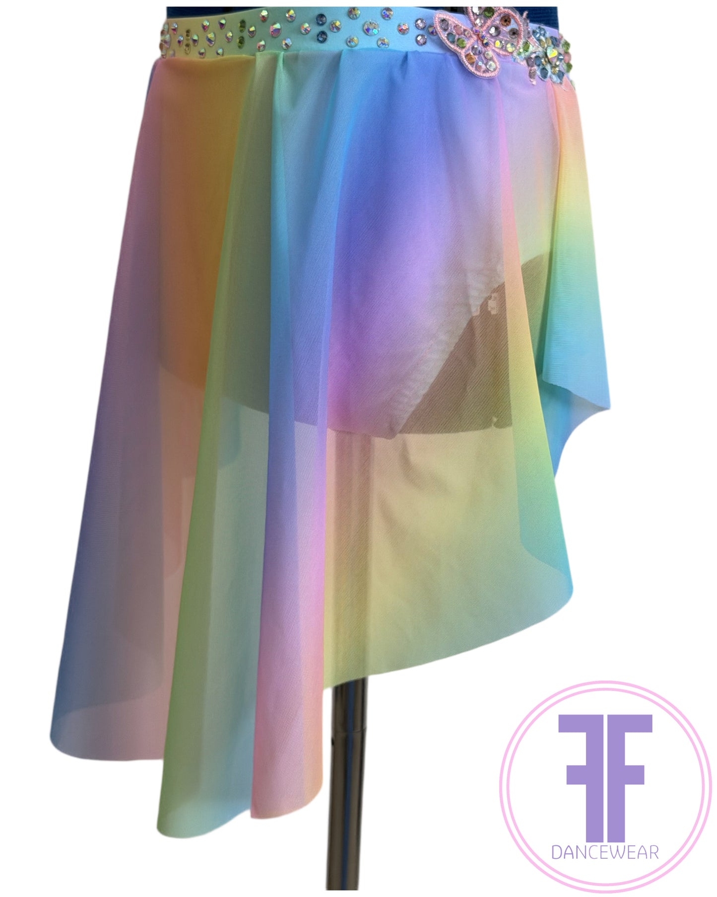 ELENA Pastel Rainbow Stoned Dance Costume Lyrical / Contemporary Dance Costume (7/8 yrs)