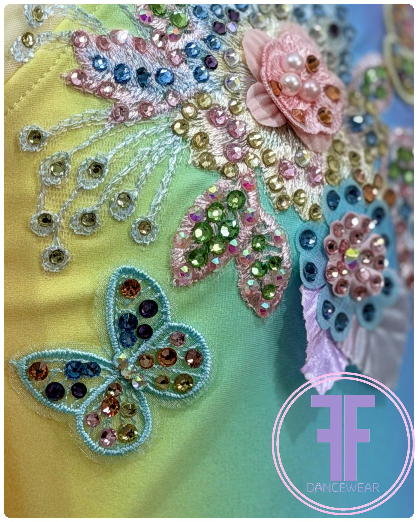 MELODY Pastel Rainbow & Lemon Stoned Lyrical / Contemporary Dance Costume (13/14 yrs)