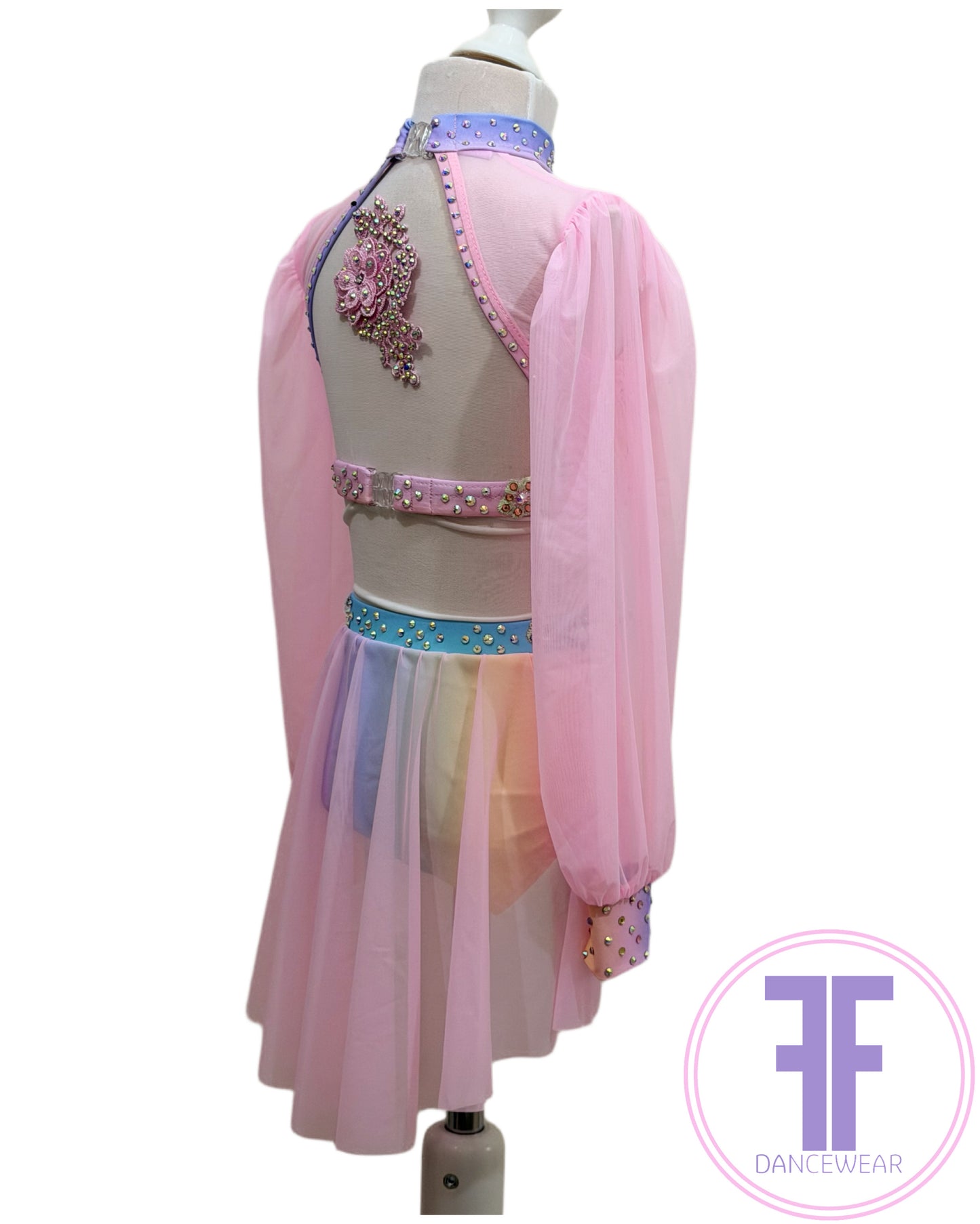 BESPOKE Rainbow Stoned Lyrical / Contemporary Two Piece (5/6yrs)