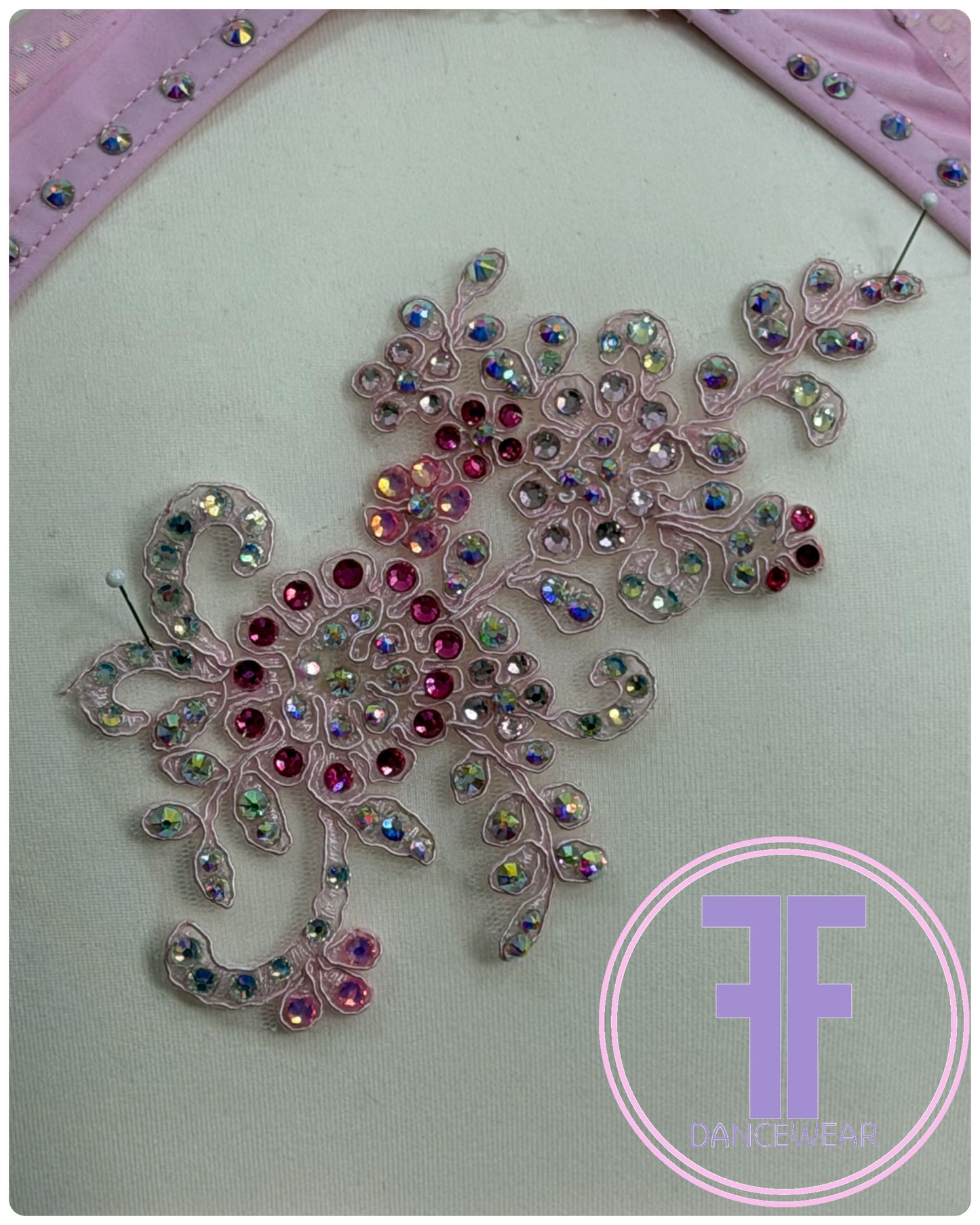 BESPOKE Pink Stoned Lyrical / Contemporary Dance Costume (11/12 yrs)