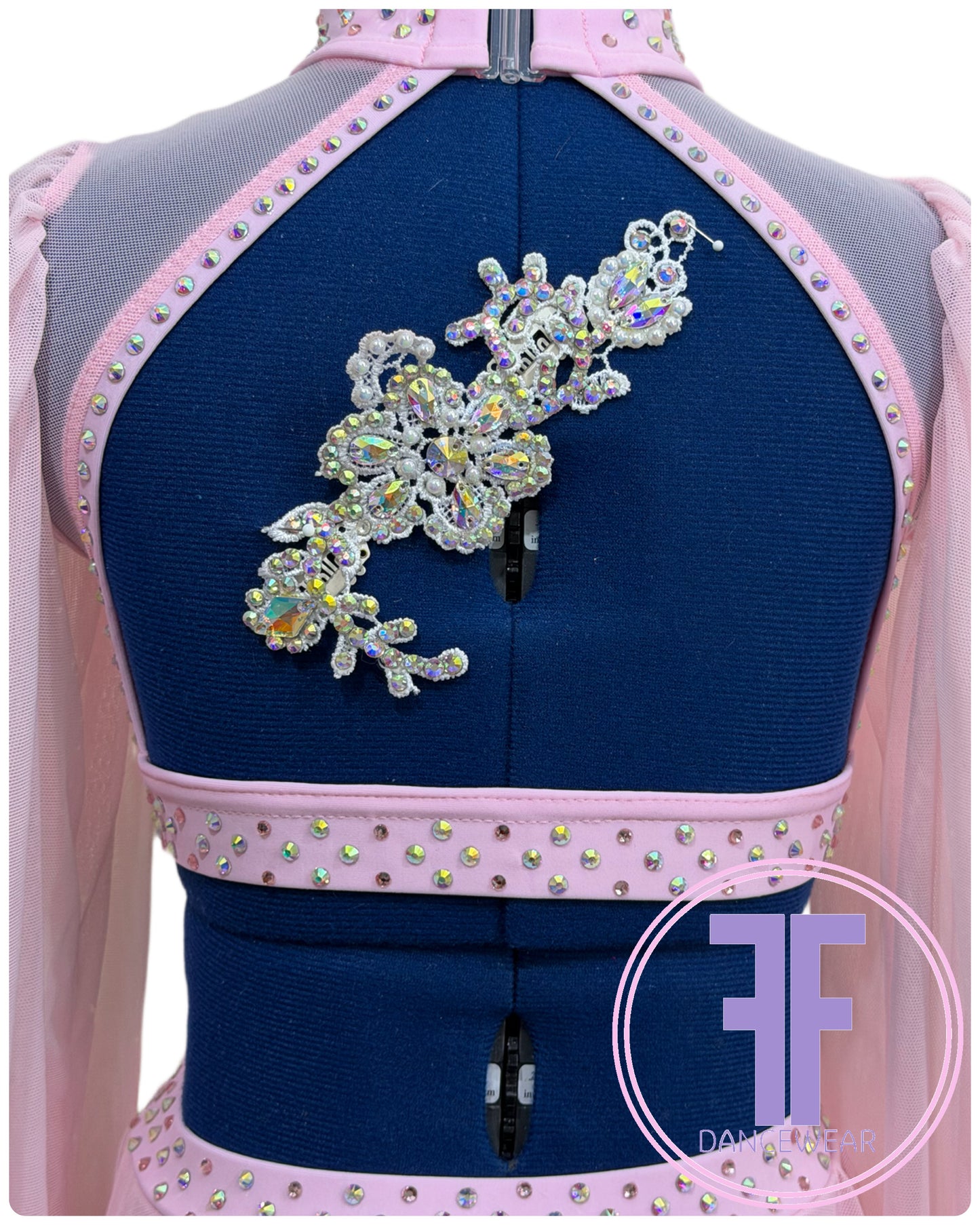 Bespoke Baby Pink Stoned Lyrical / Contemporary Dance Costume (7/8 yrs)