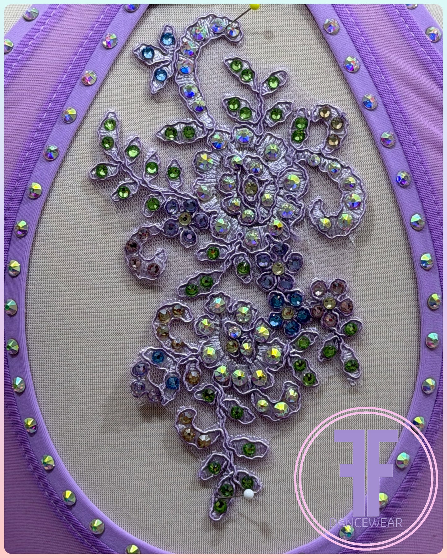 BESPOKE Rainbow Stoned Lyrical / Contemporary Dance Costume (5/6yrs)