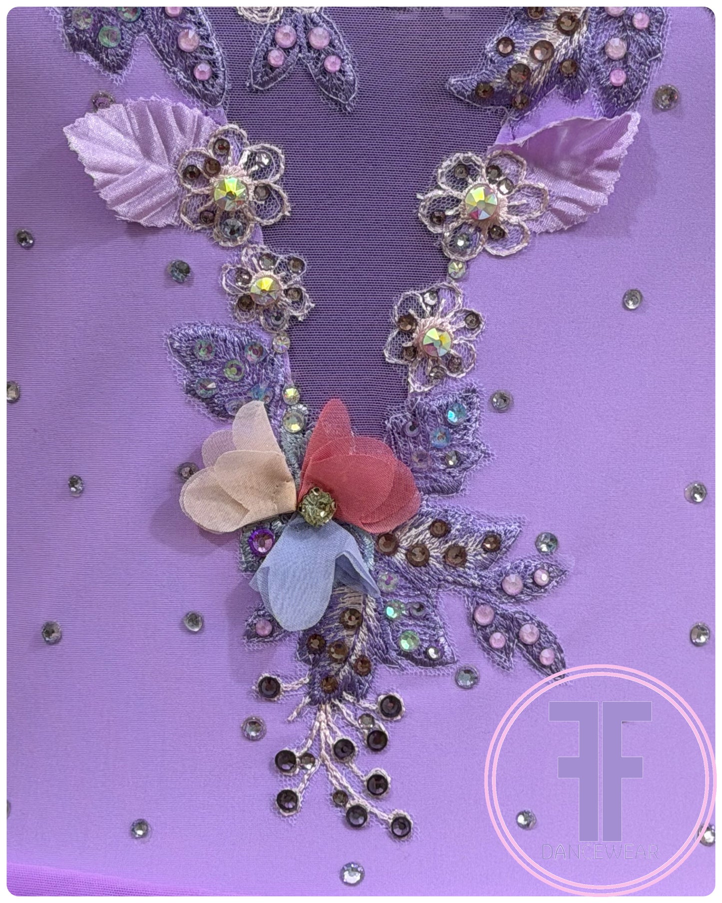 Bespoke Violet Purple Stoned Lyrical / Contemporary Dance Costume (AS)