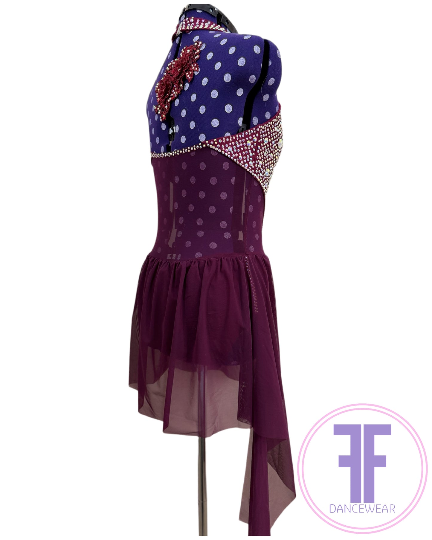 Bespoke Wine / Dark Red Stoned Lyrical / Contemporary Dance Costume (AXS)