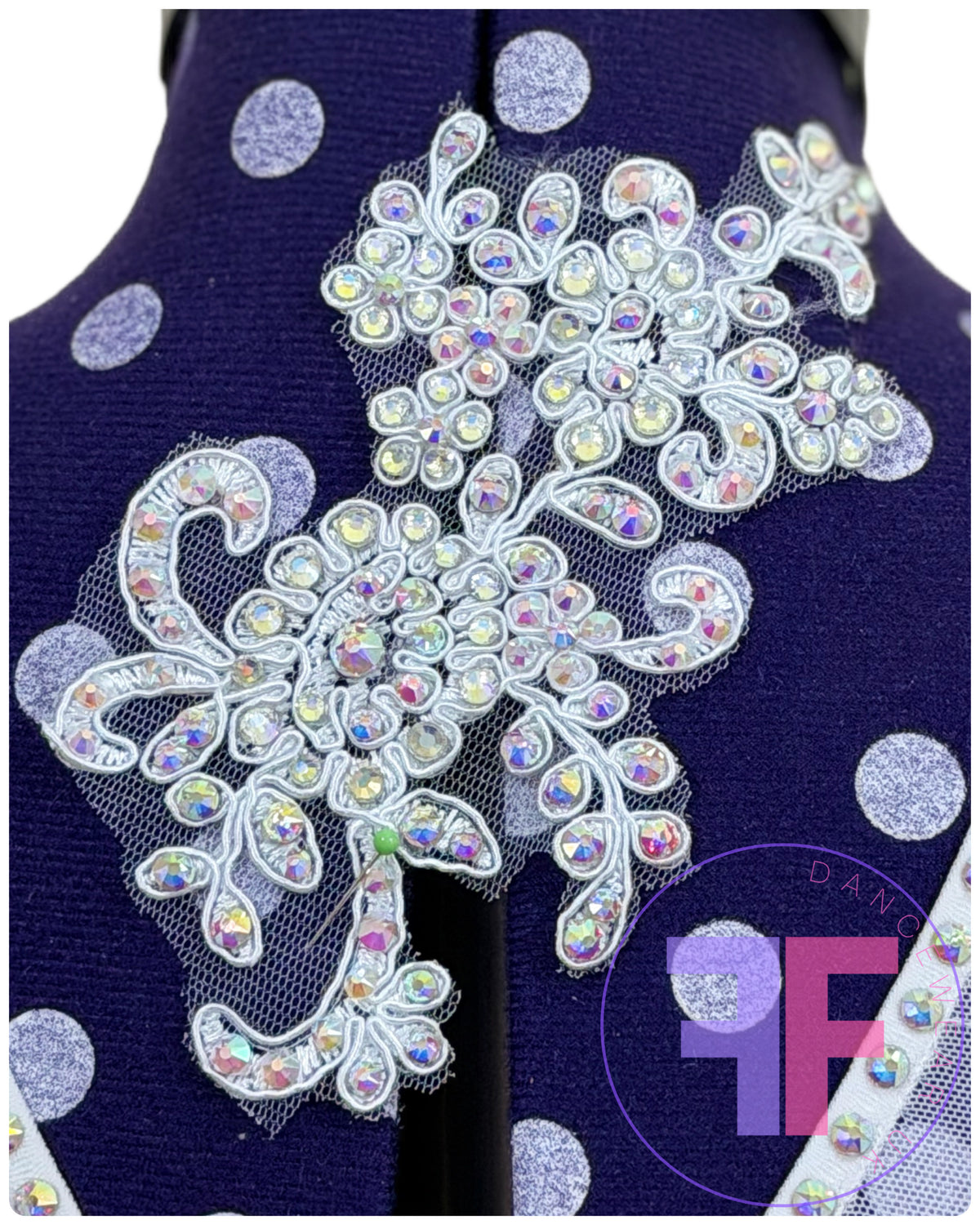 Bespoke White Stoned Lyrical / Contemporary Dance Costume (AXS)